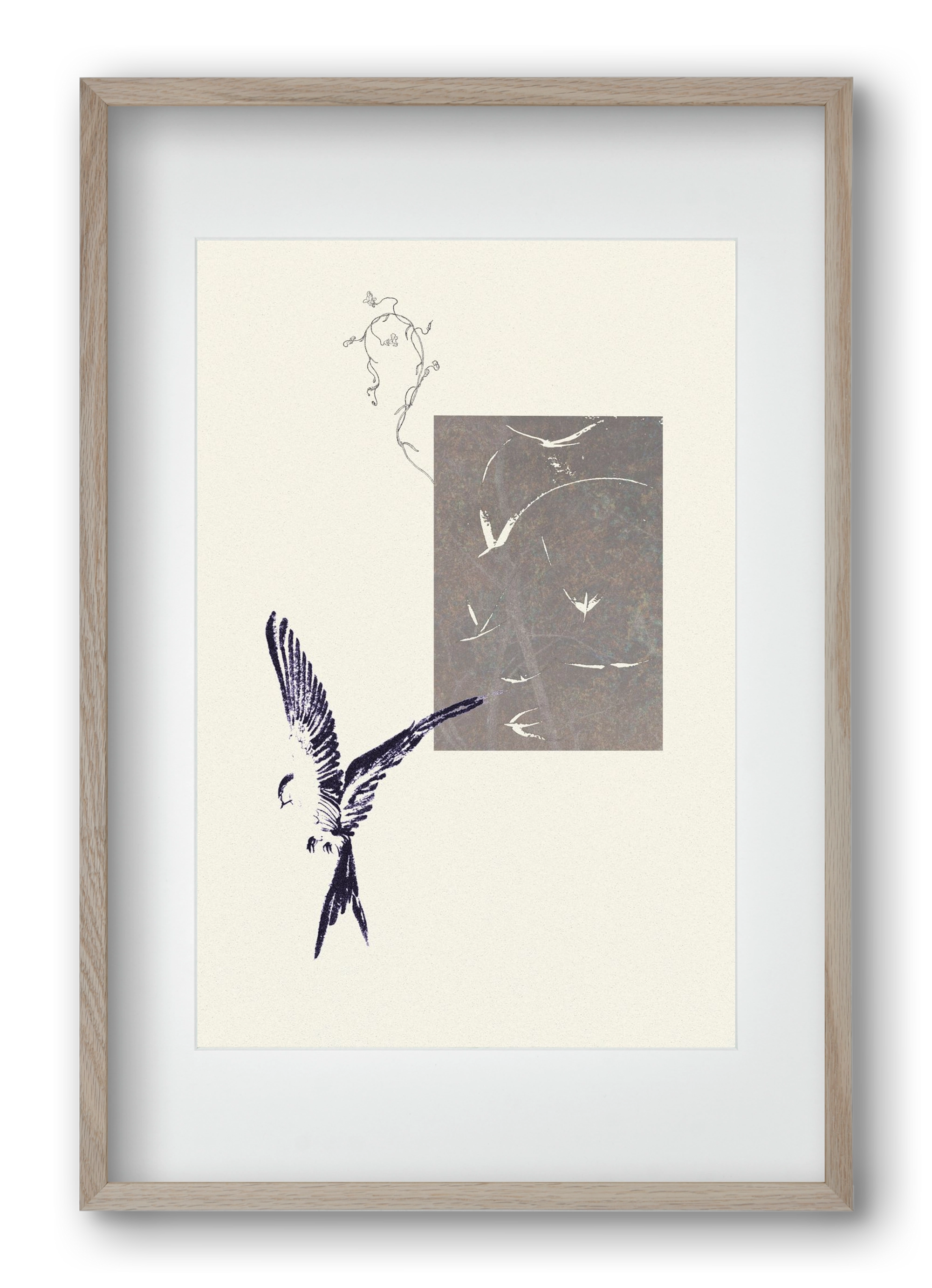 echo, 40x60 cm (30x45 cm), Tölgy keret, paszpartuval