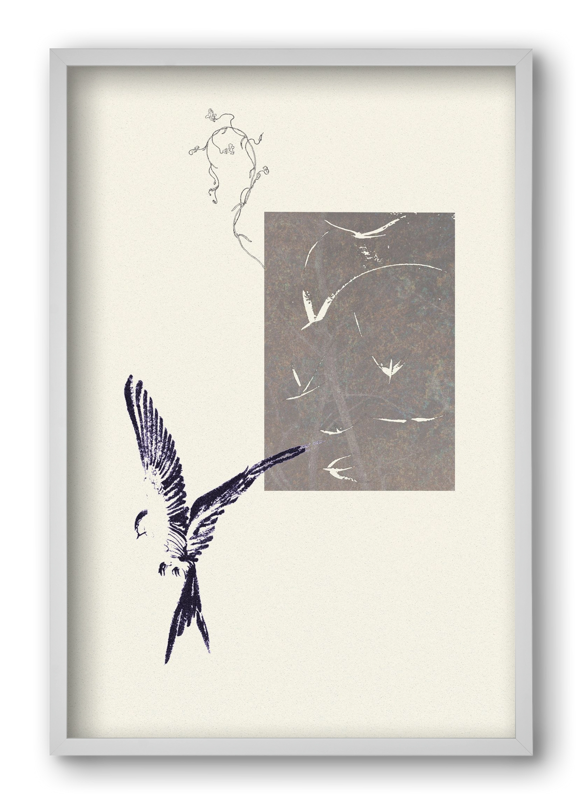 echo, 40x60 cm (40x60 cm), Fehér keret