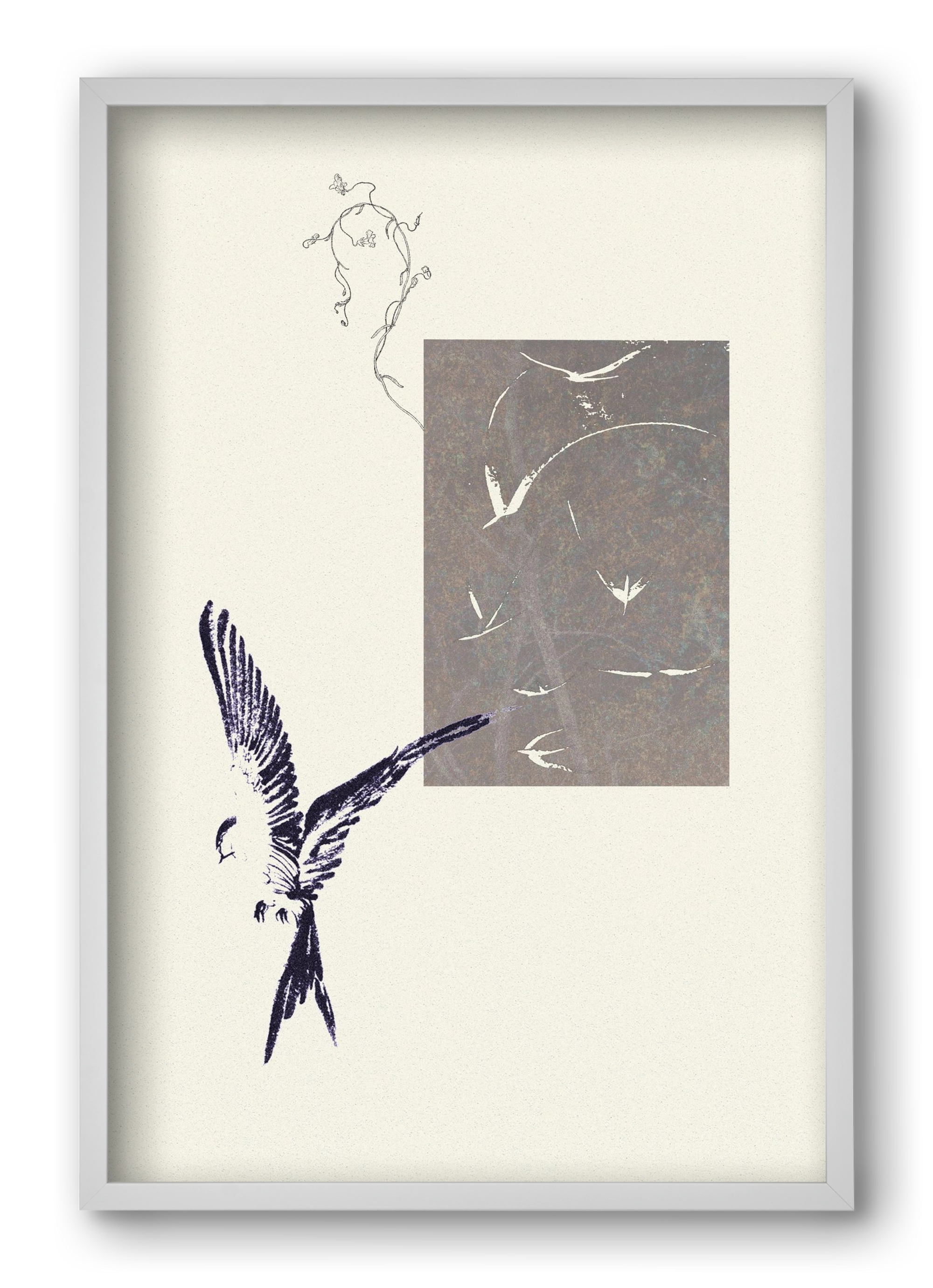 echo, 40x60 cm (40x60 cm), Fehér keret