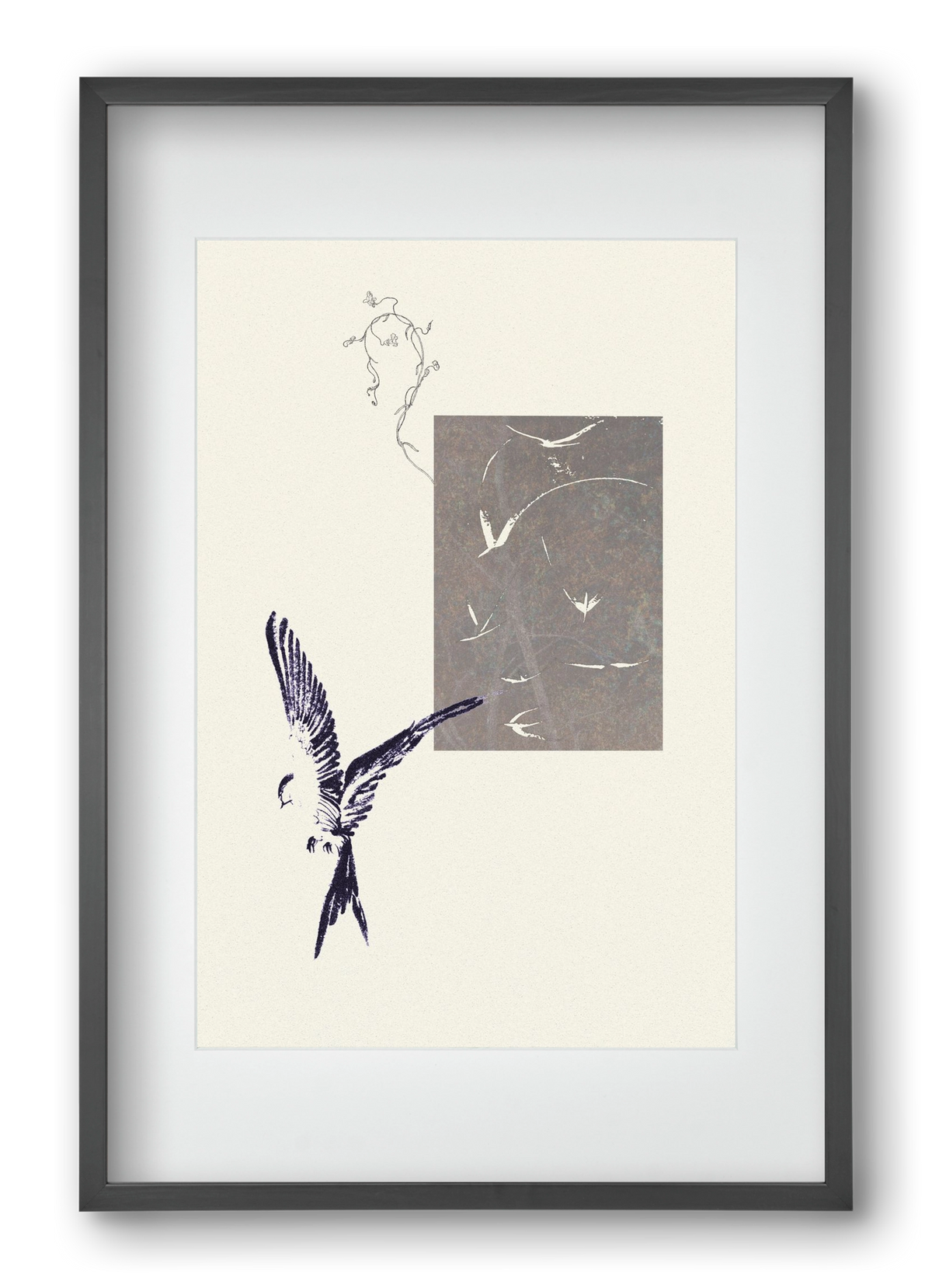 echo, 40x60 cm (30x45 cm), Fekete keret, paszpartuval