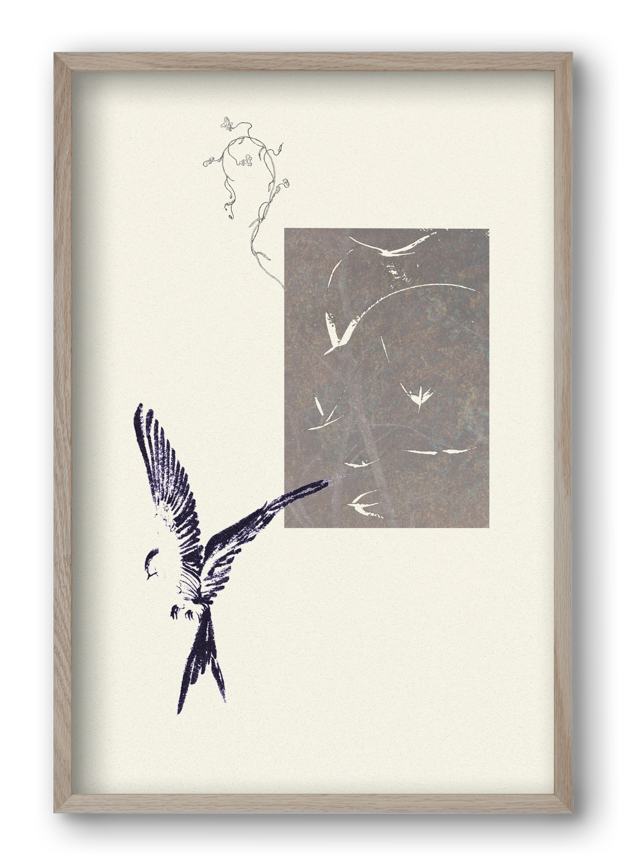 echo, 40x60 cm (40x60 cm), Tölgy keret