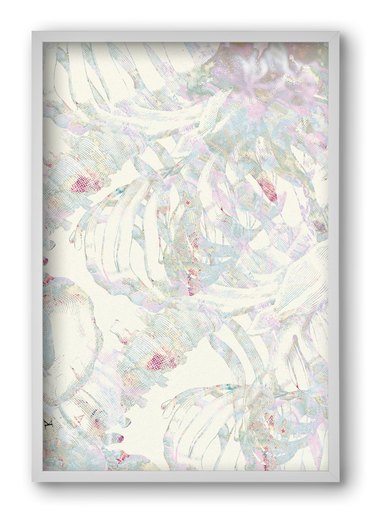 in between cages, 40x60 cm (40x60 cm), Fehér keret