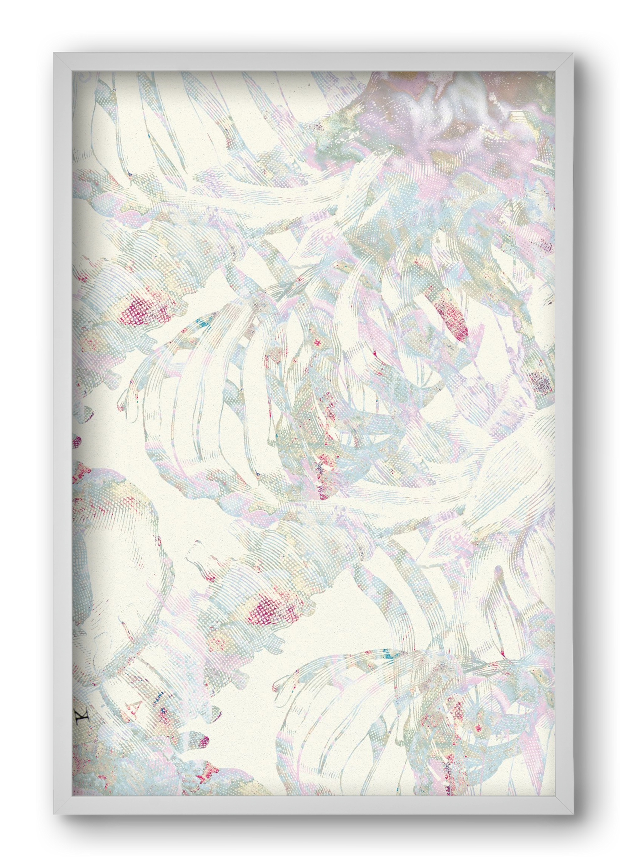 in between cages, 40x60 cm (40x60 cm), Fehér keret