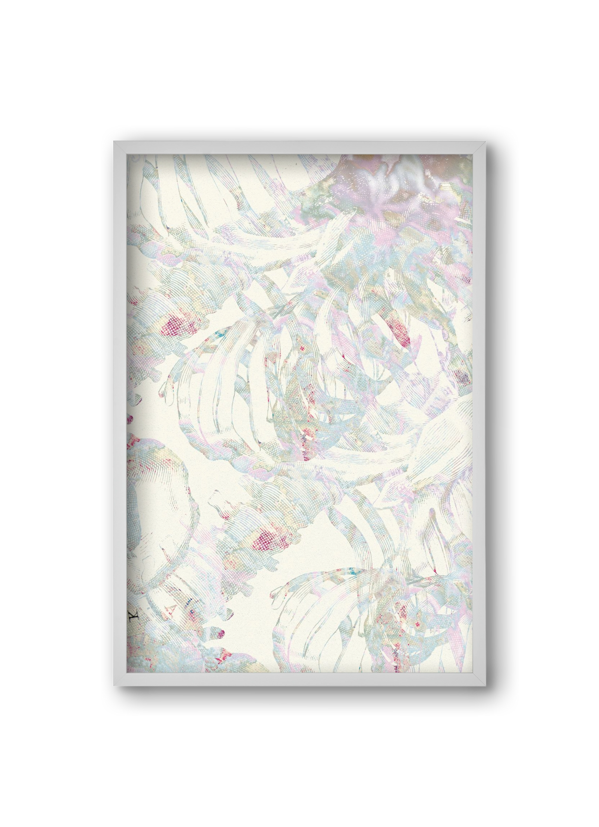 in between cages, 20x30 cm (20x30 cm), Fehér keret