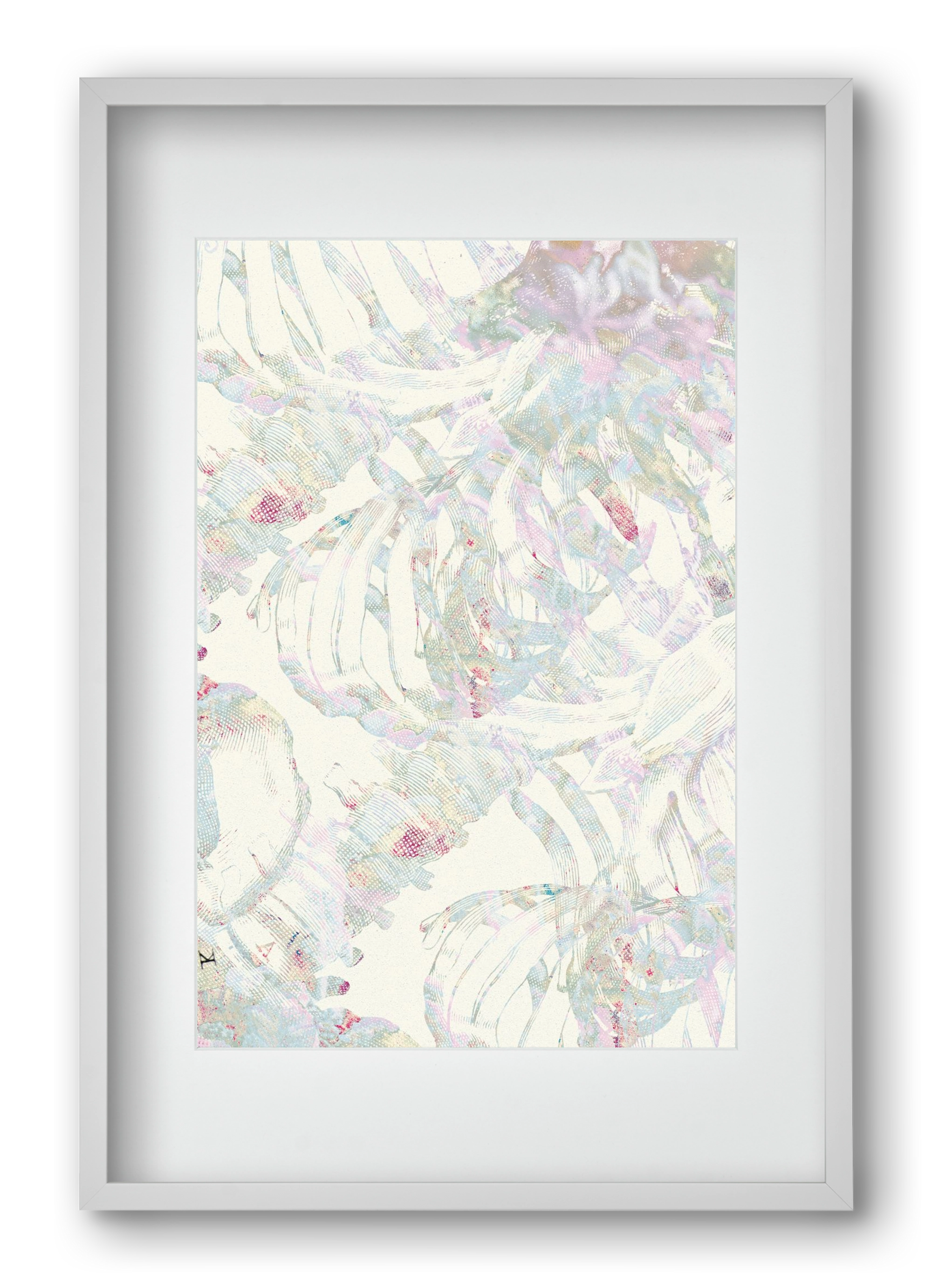 in between cages, 40x60 cm (30x45 cm), Fehér keret, paszpartuval