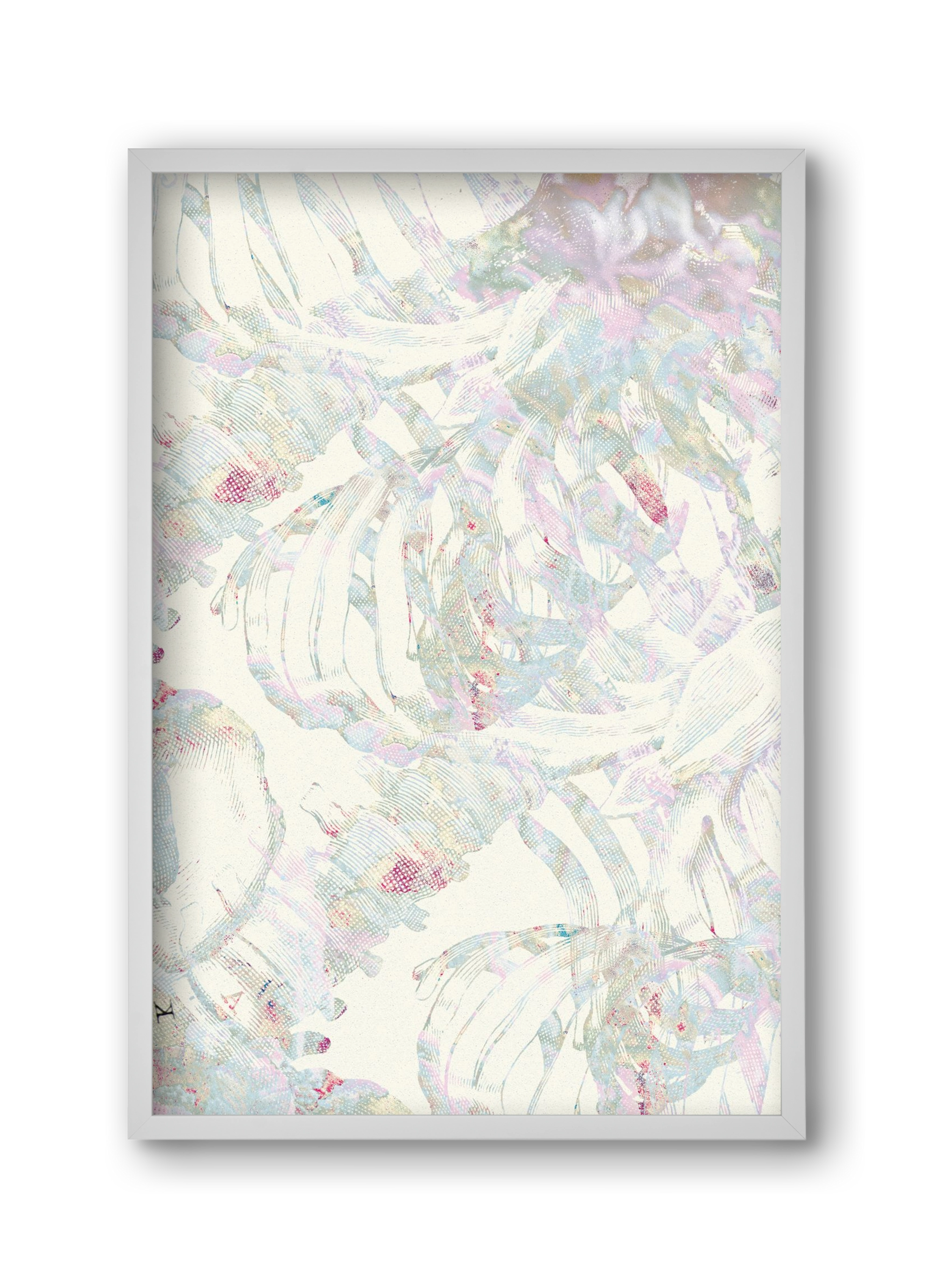 in between cages, 30x45 cm (30x45 cm), Fehér keret