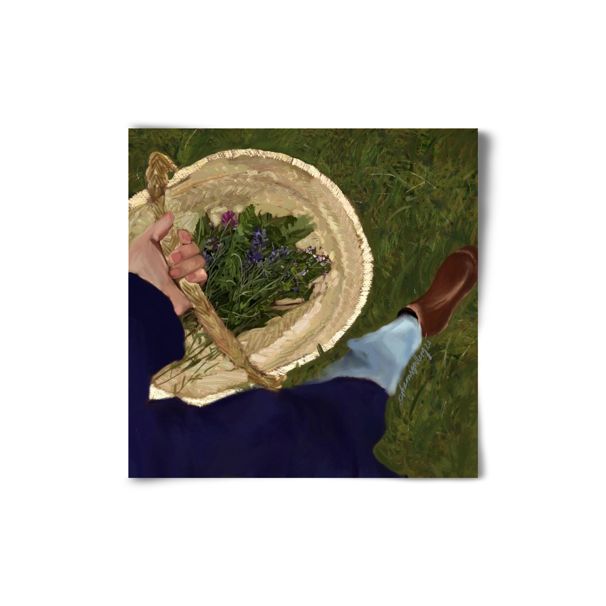 A BASKET OF FLOWERS, 20x20 cm, Keret nélkül