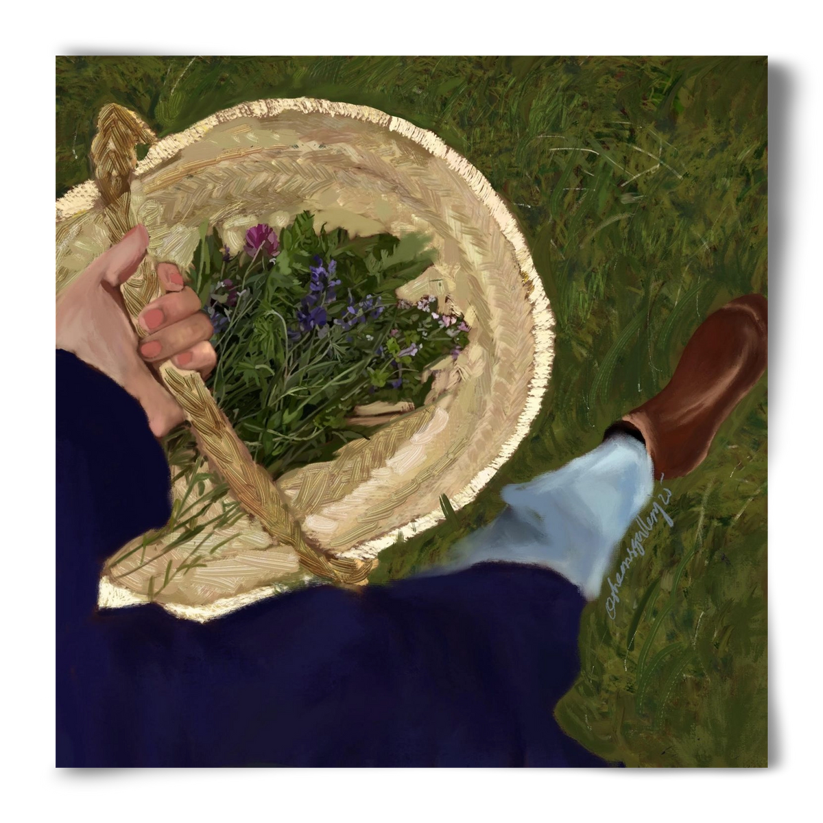 A BASKET OF FLOWERS, 50x50 cm, Keret nélkül