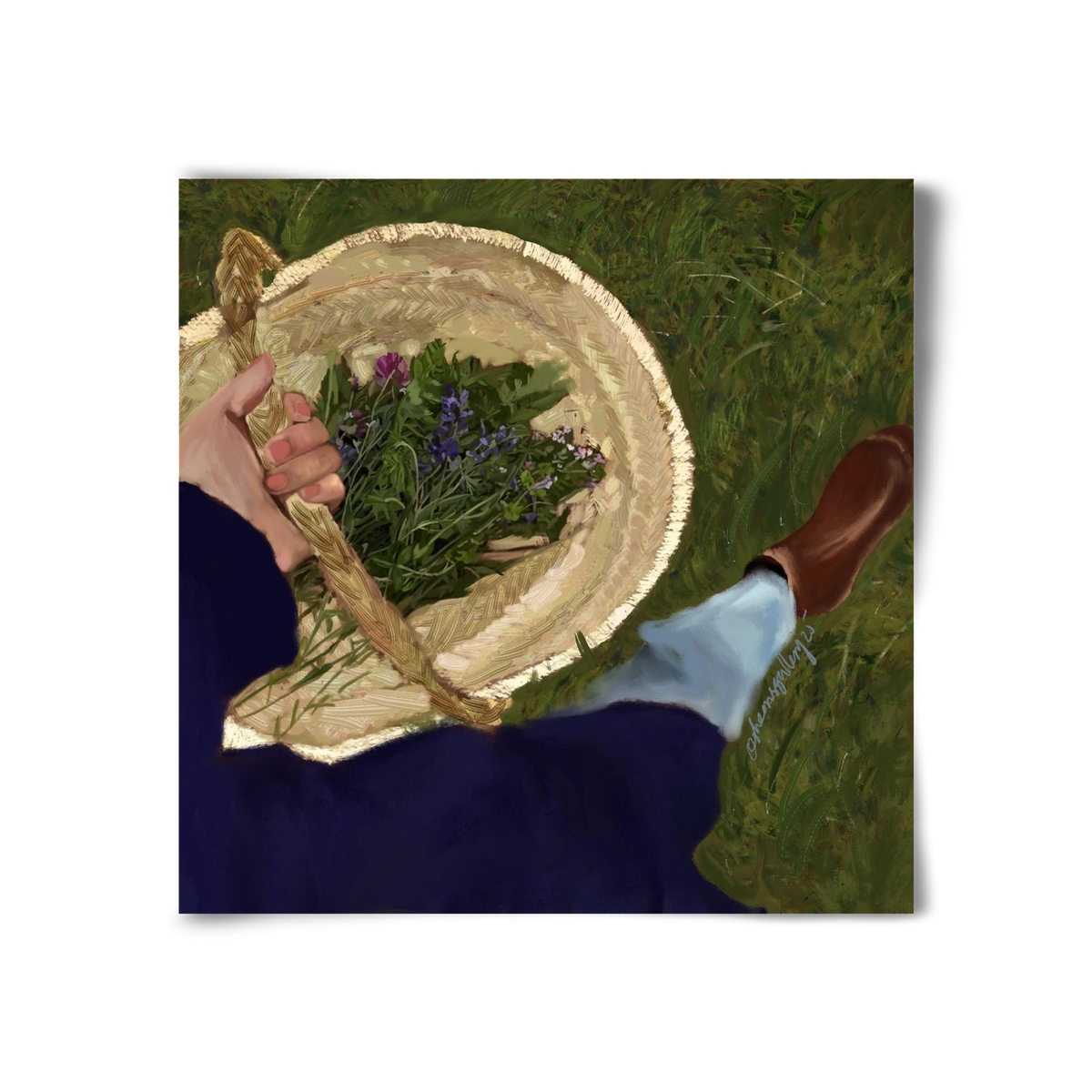 A BASKET OF FLOWERS, 30x30 cm, Keret nélkül