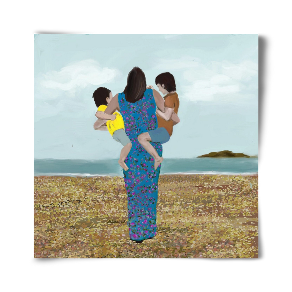 MOTHER AND CHILDREN, 40x40 cm, Keret nélkül