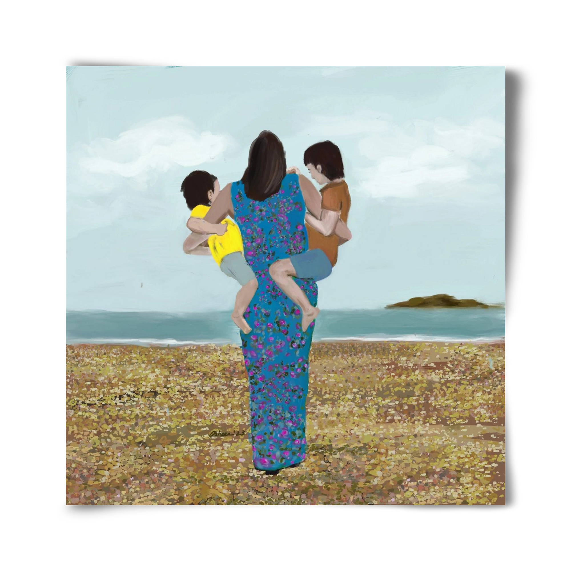 MOTHER AND CHILDREN, 40x40 cm, Keret nélkül