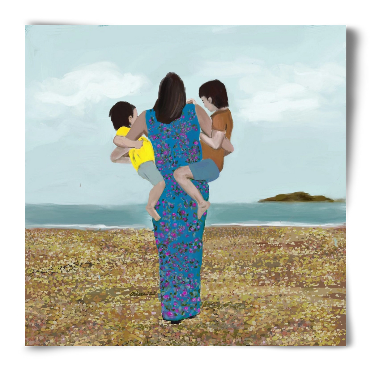 MOTHER AND CHILDREN, 50x50 cm, Keret nélkül