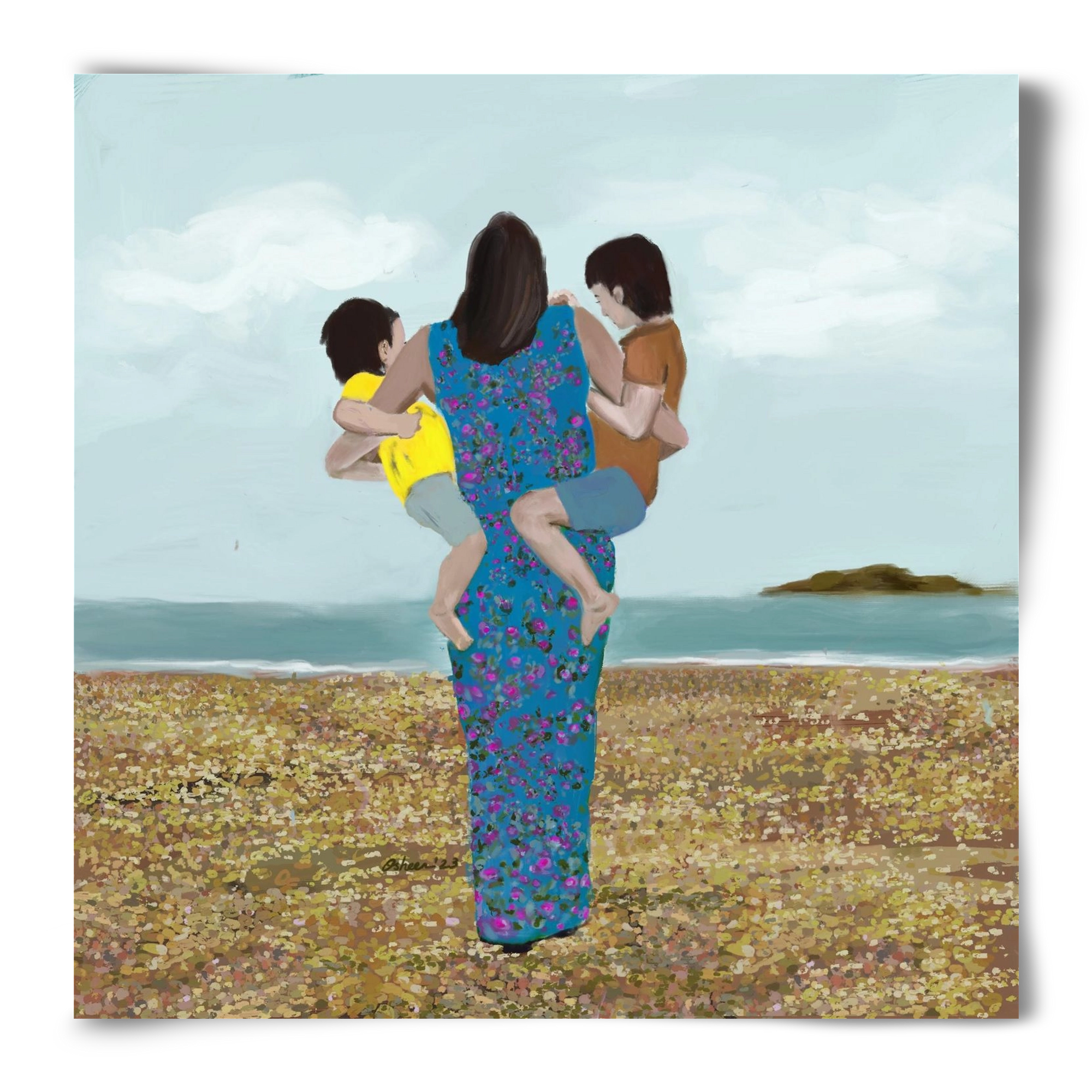 MOTHER AND CHILDREN, 50x50 cm, Keret nélkül