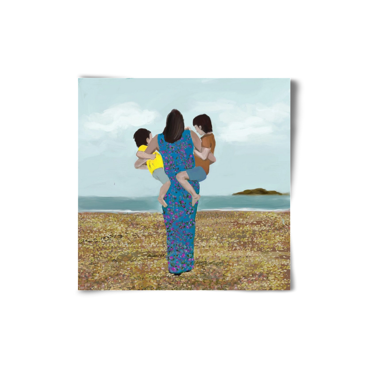 MOTHER AND CHILDREN, 20x20 cm, Keret nélkül