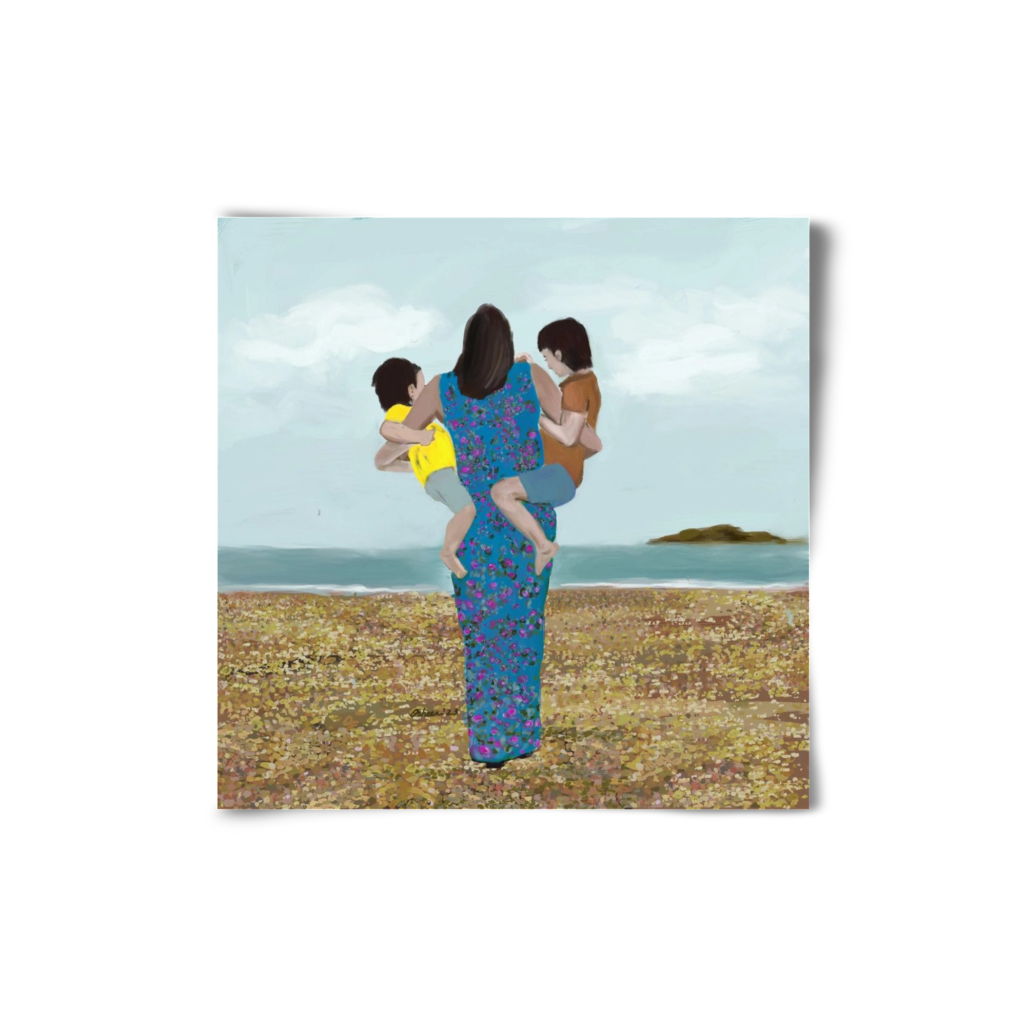 MOTHER AND CHILDREN, 20x20 cm, Keret nélkül