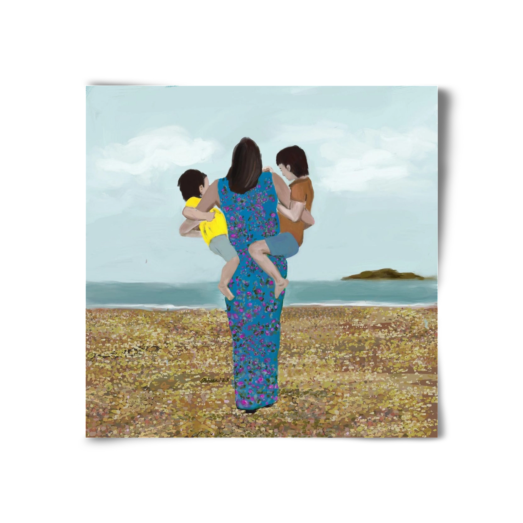 MOTHER AND CHILDREN, 30x30 cm, Keret nélkül