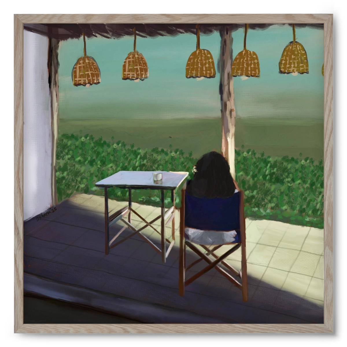 DEEP THOUGHTS, 50x50 cm (50x50 cm), Tölgy keret