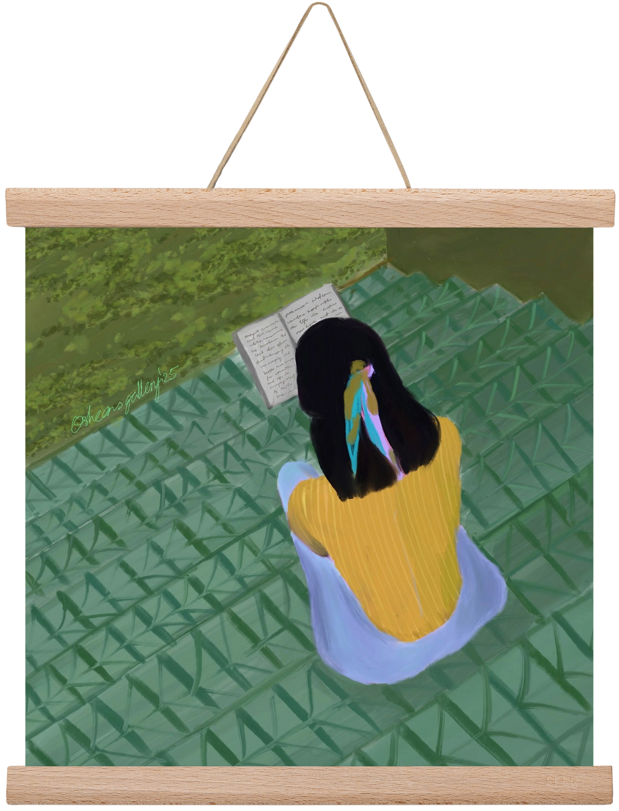 PEACE IN GREEN, 30x30 cm (30x30 cm), Tölgy akasztó