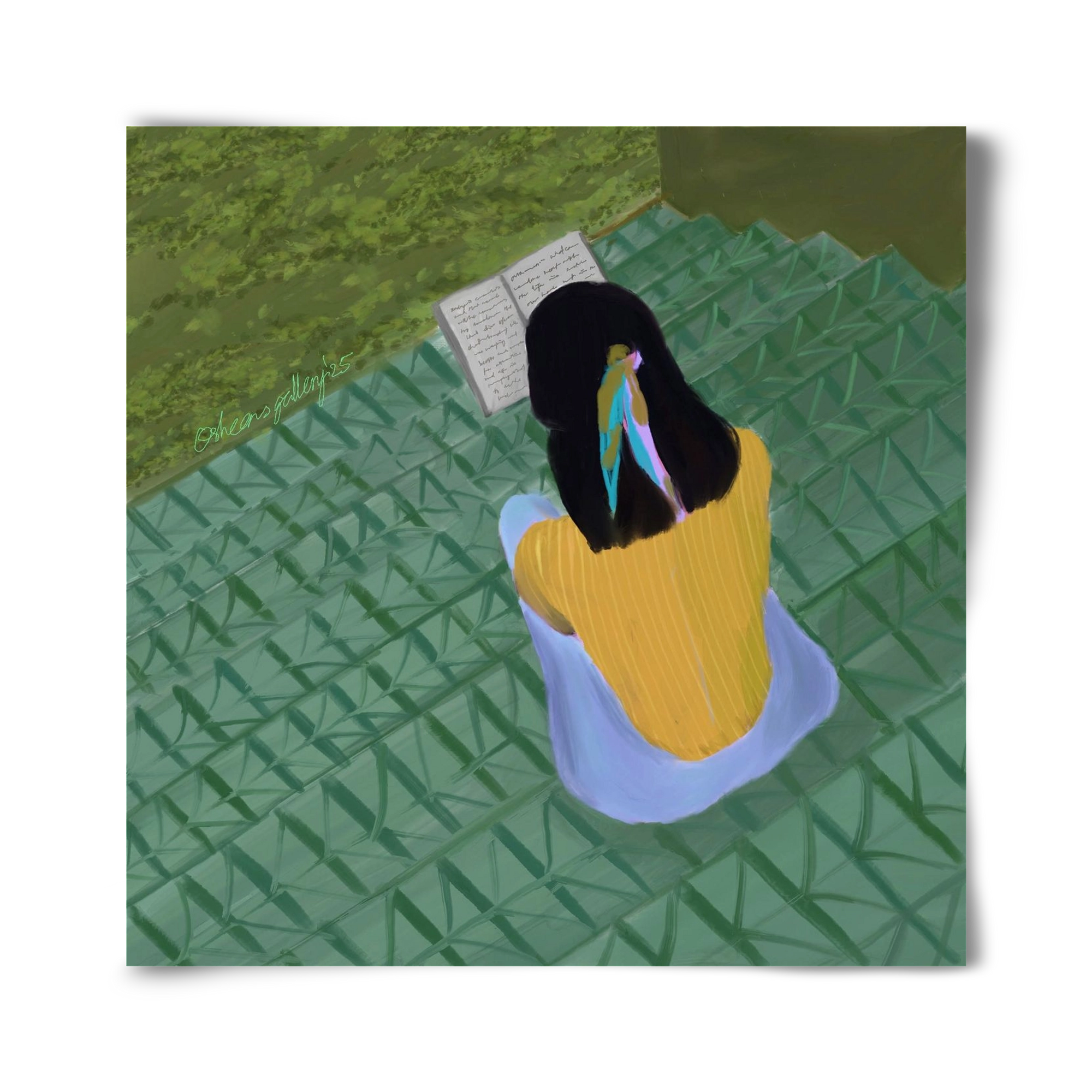 PEACE IN GREEN, 40x40 cm, Keret nélkül