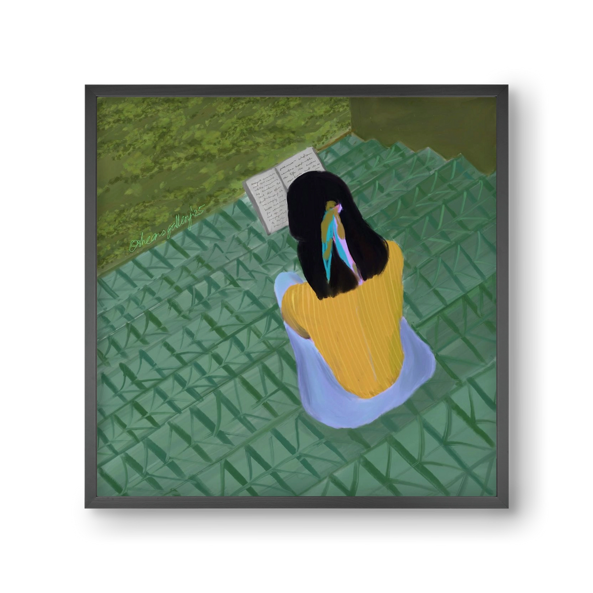 PEACE IN GREEN, 30x30 cm (30x30 cm), Fekete keret