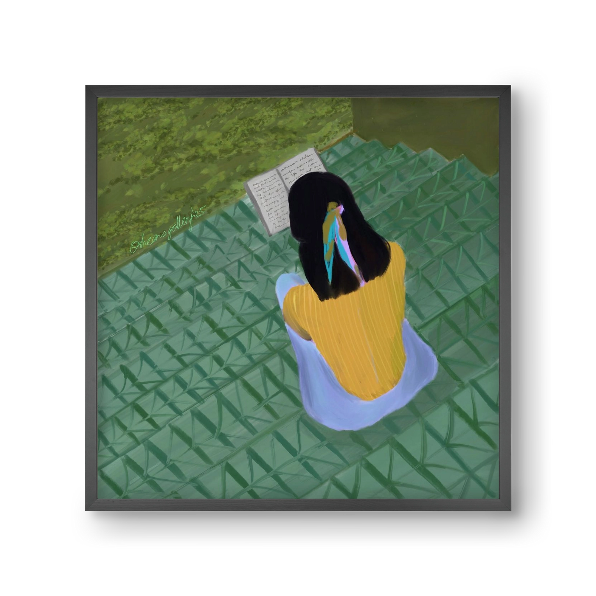 PEACE IN GREEN, 30x30 cm (30x30 cm), Fekete keret