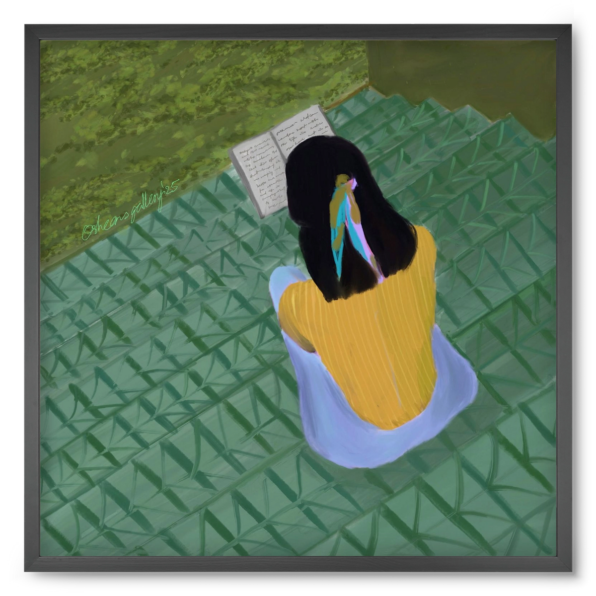 PEACE IN GREEN, 50x50 cm (50x50 cm), Fekete keret