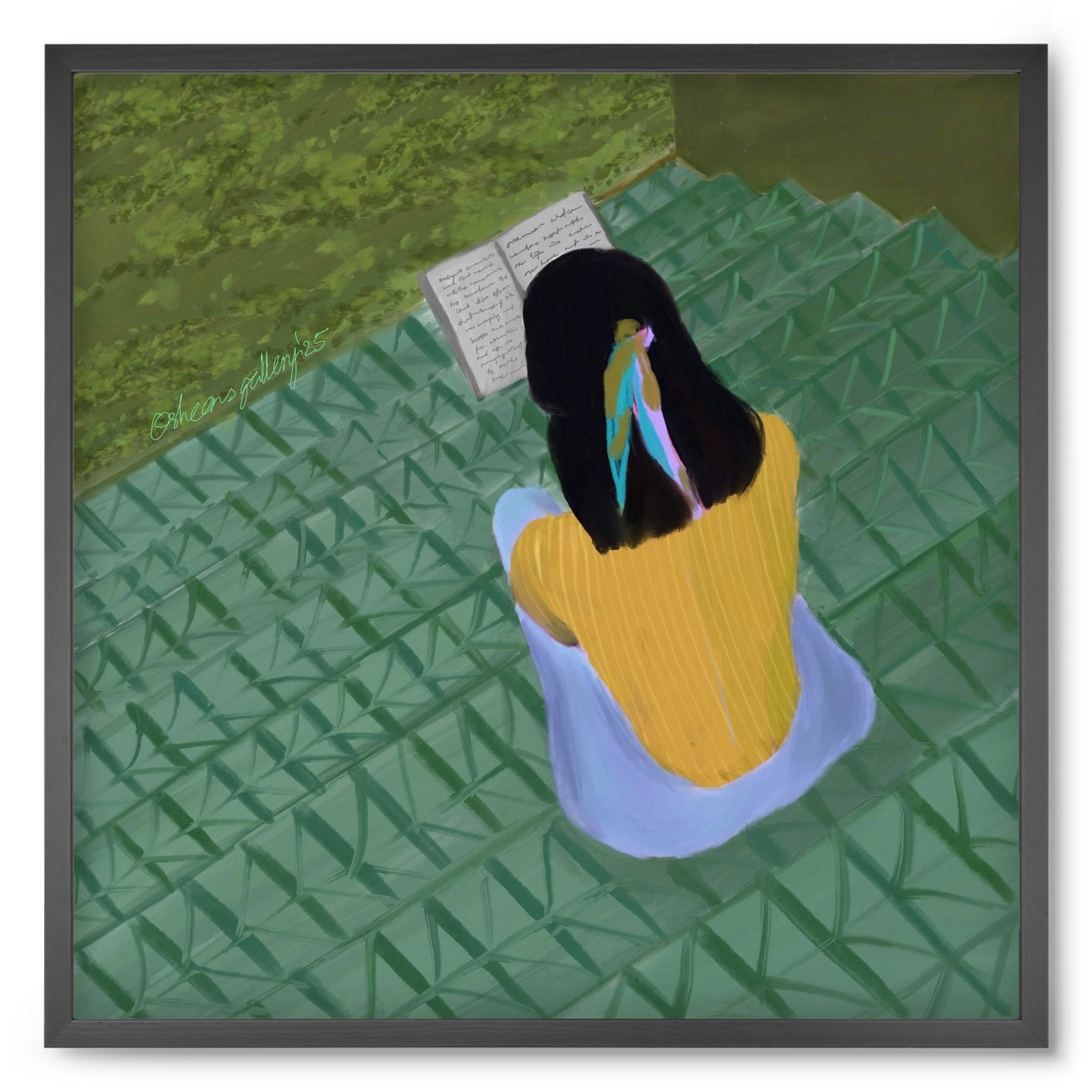 PEACE IN GREEN, 50x50 cm (50x50 cm), Fekete keret