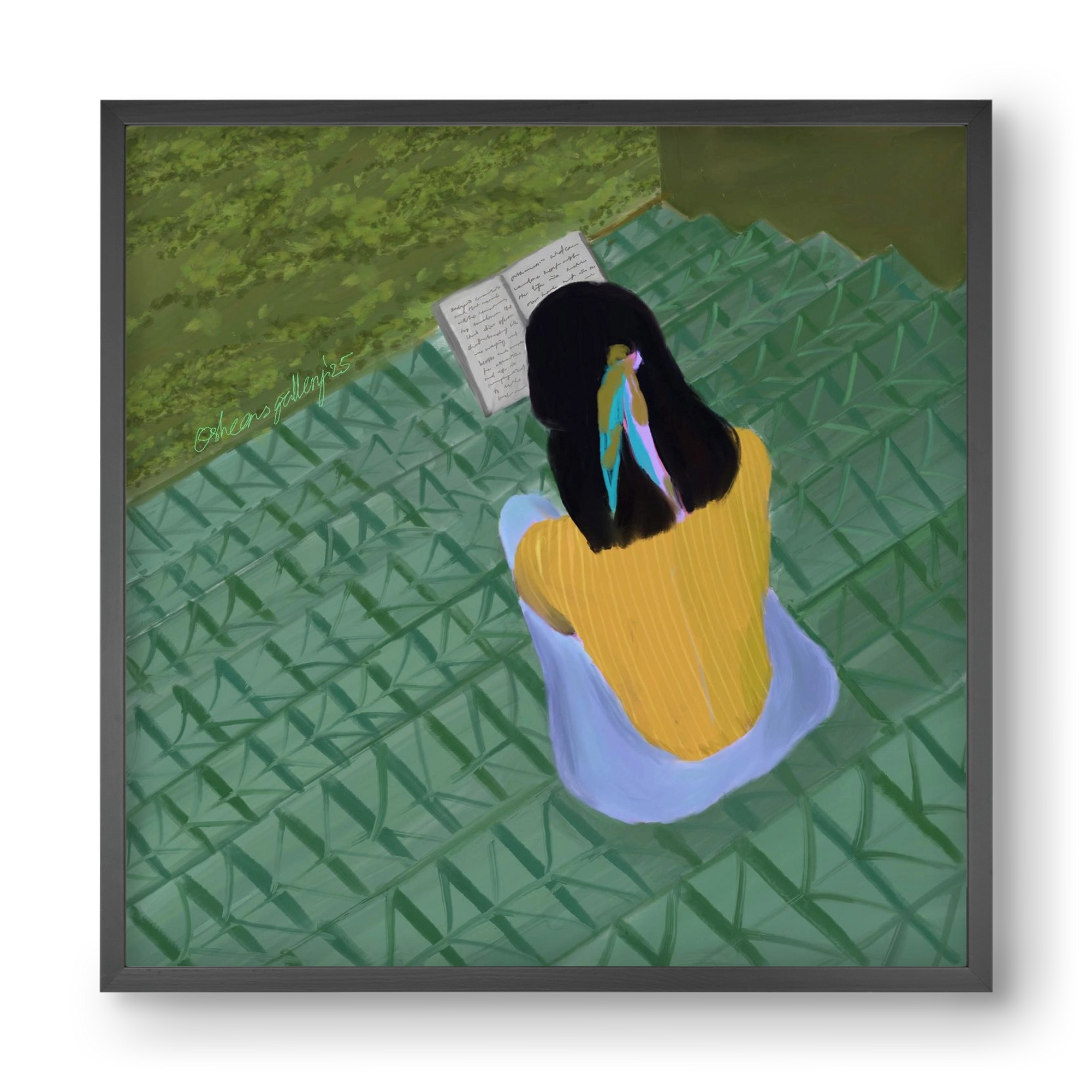 PEACE IN GREEN, 40x40 cm (40x40 cm), Fekete keret