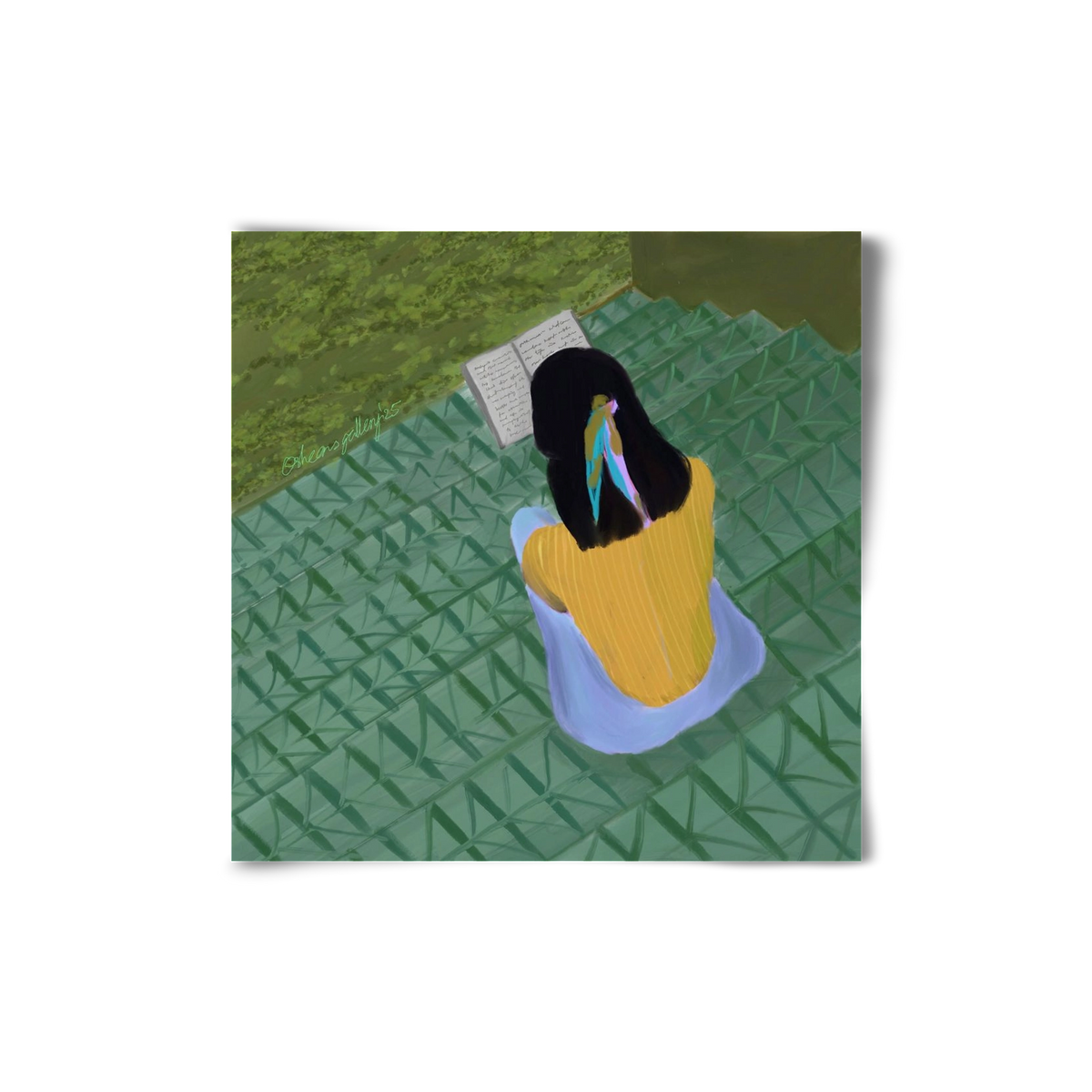 PEACE IN GREEN, 20x20 cm, Keret nélkül