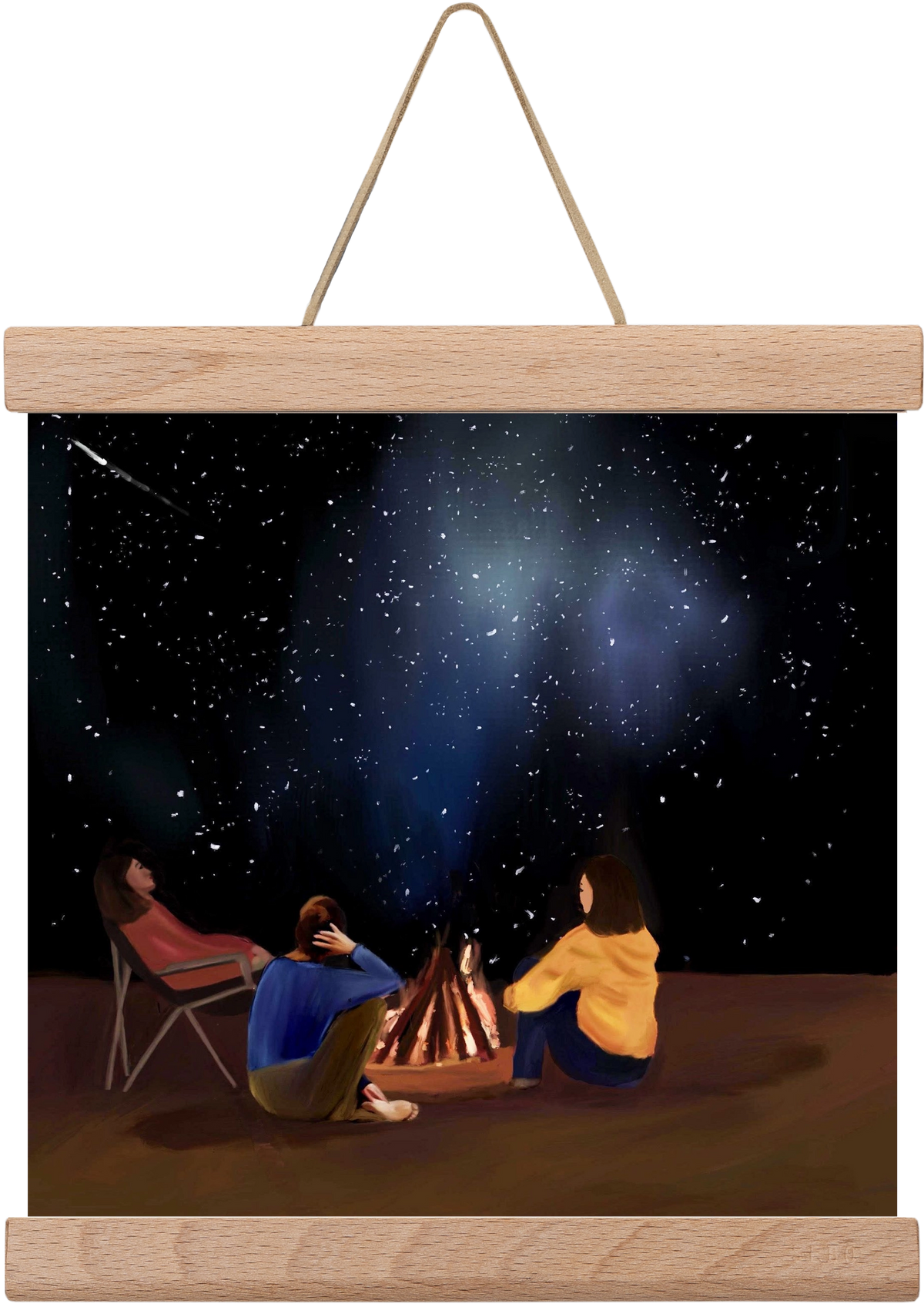  A SKY FULL OF STARS, 20x20 cm (20x20 cm), Tölgy akasztó