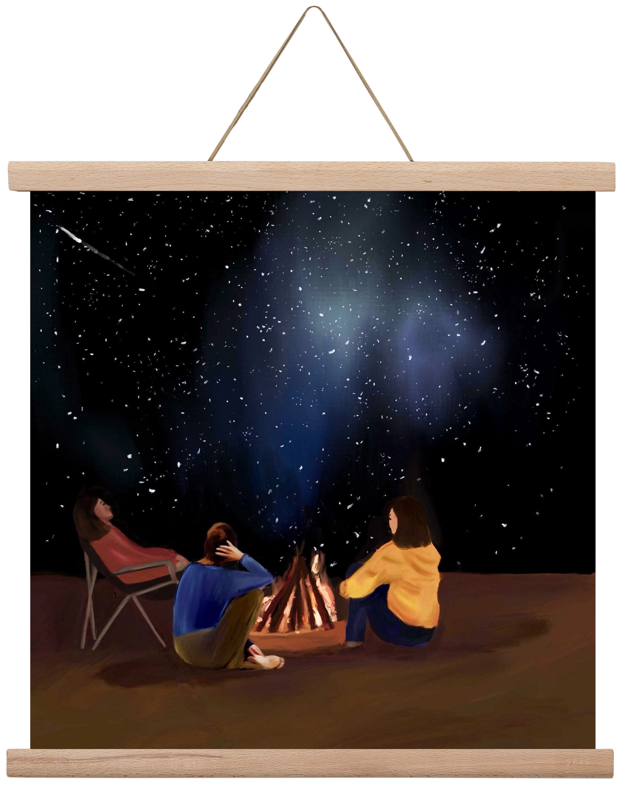  A SKY FULL OF STARS, 40x40 cm (40x40 cm), Tölgy akasztó