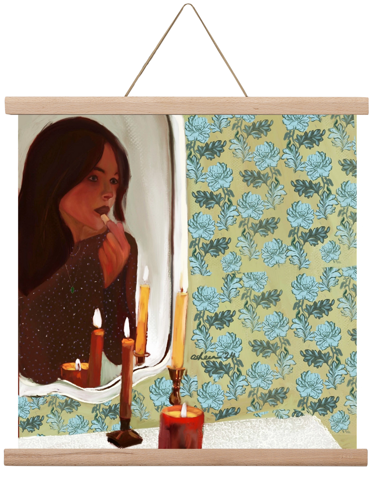 MIRROR MUSINGS, 40x40 cm (40x40 cm), Tölgy akasztó