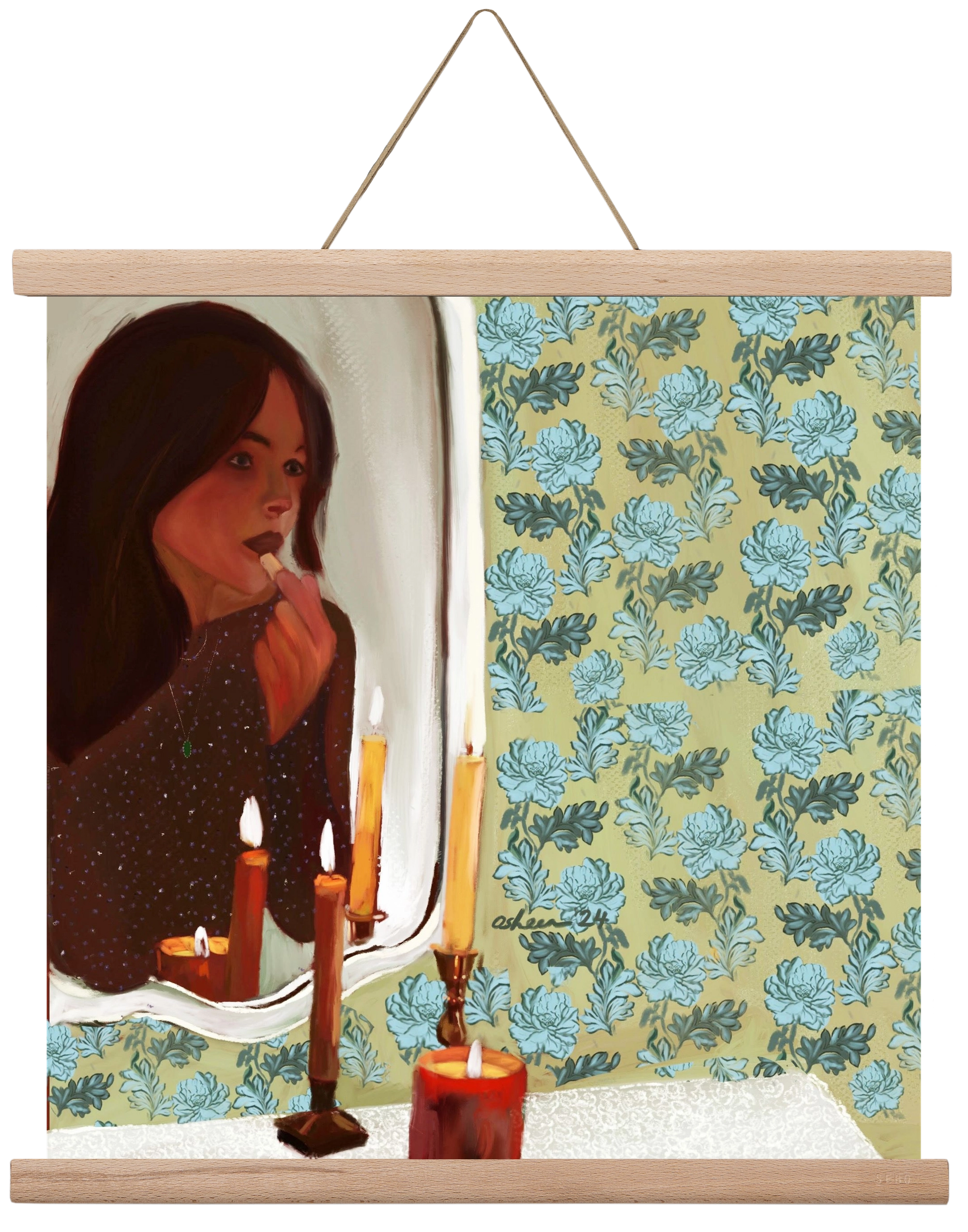 MIRROR MUSINGS, 40x40 cm (40x40 cm), Tölgy akasztó