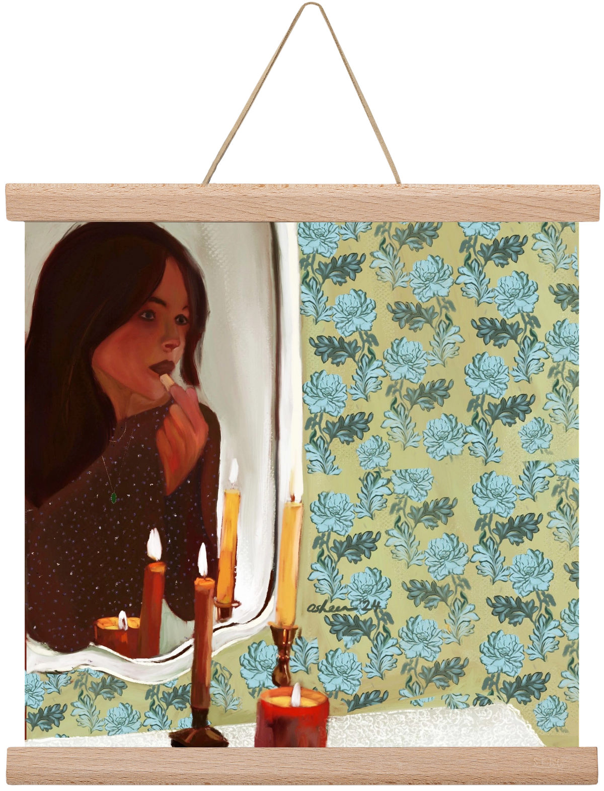 MIRROR MUSINGS, 30x30 cm (30x30 cm), Tölgy akasztó