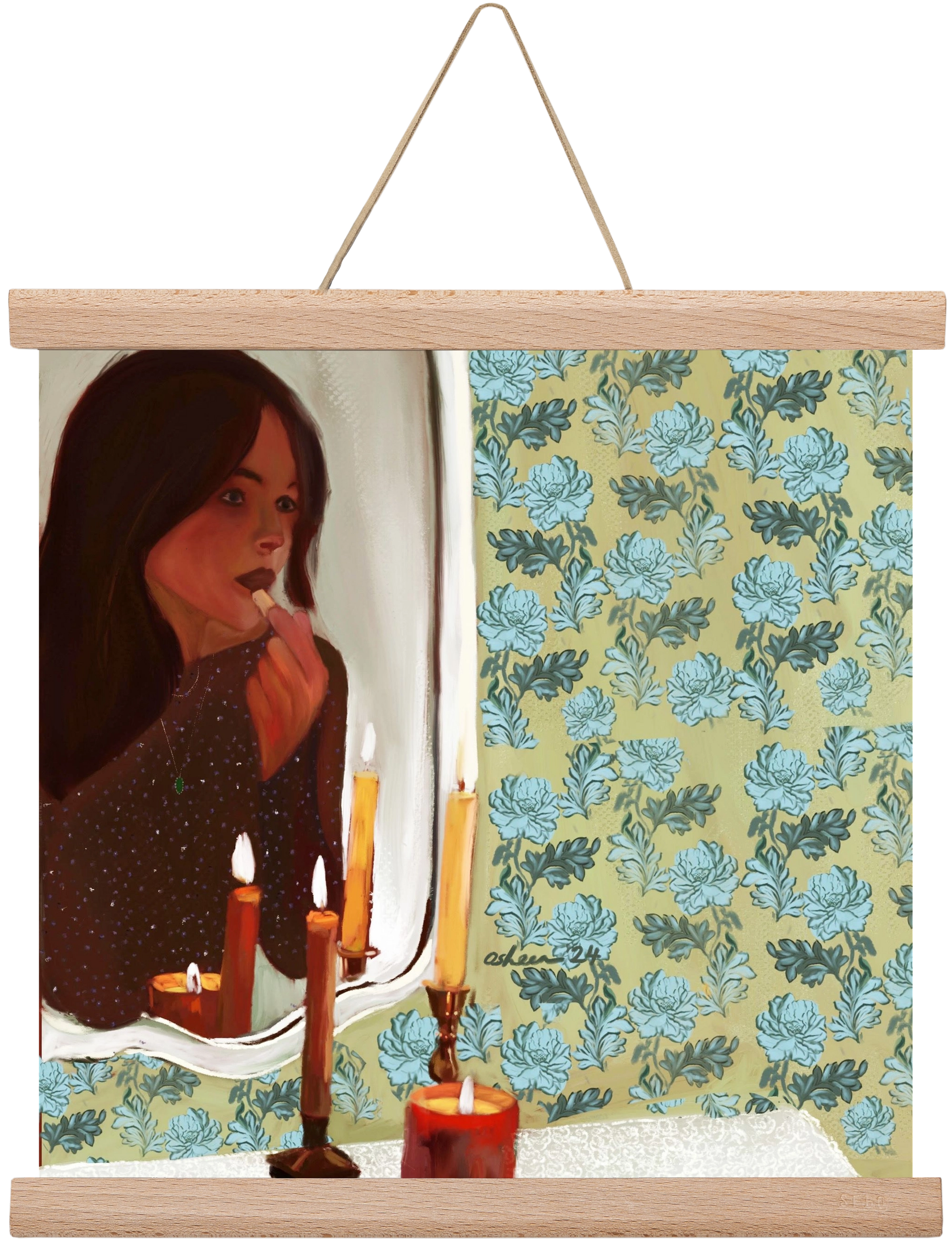 MIRROR MUSINGS, 30x30 cm (30x30 cm), Tölgy akasztó