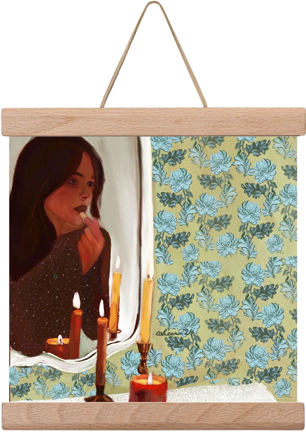 MIRROR MUSINGS, 20x20 cm (20x20 cm), Tölgy akasztó