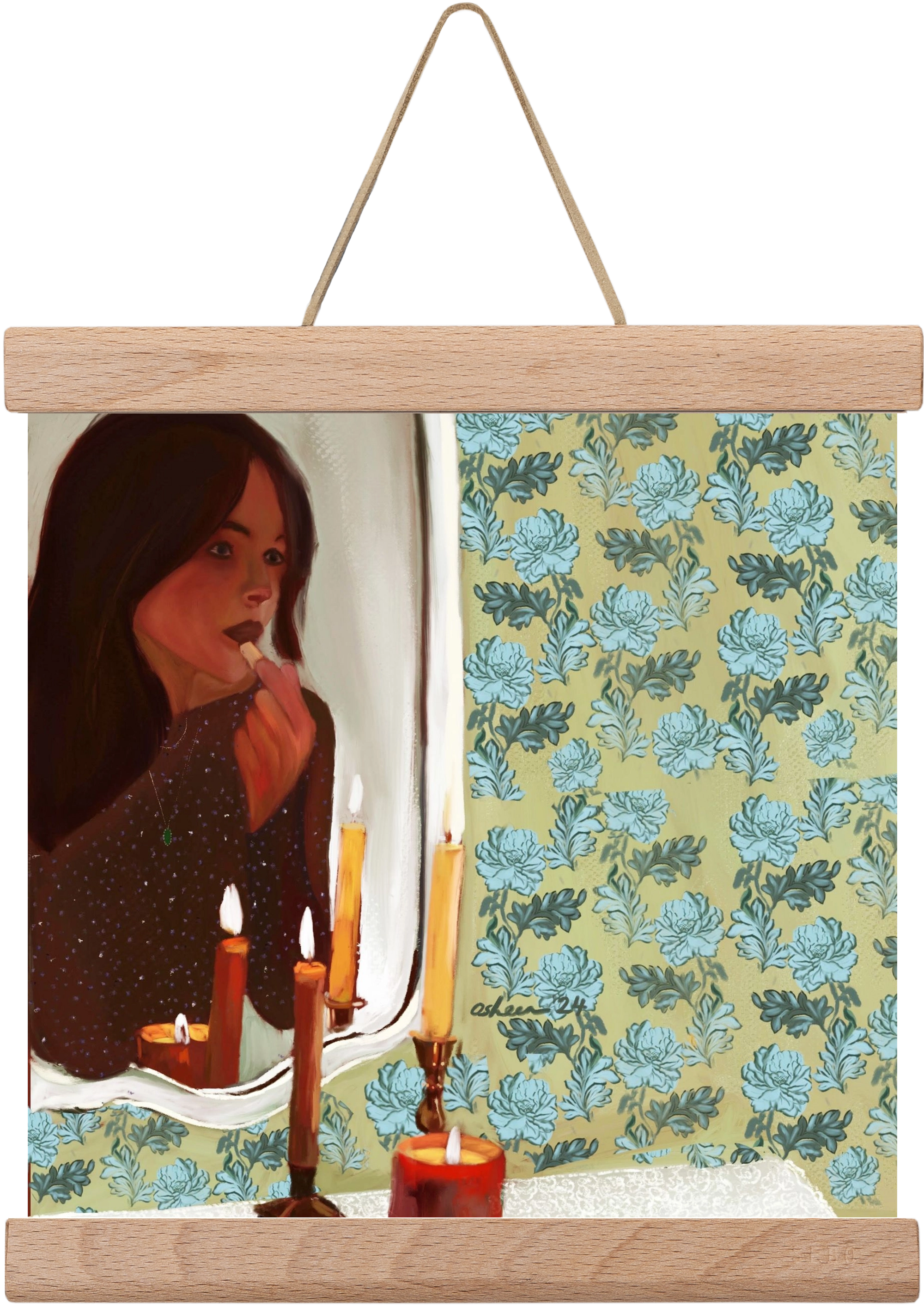 MIRROR MUSINGS, 20x20 cm (20x20 cm), Tölgy akasztó