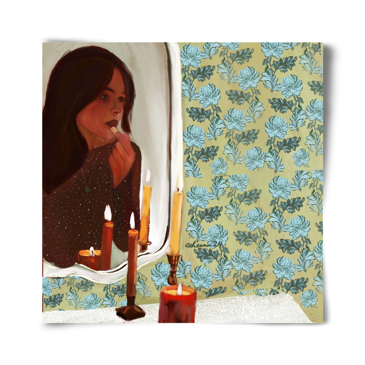 MIRROR MUSINGS, 40x40 cm, Keret nélkül