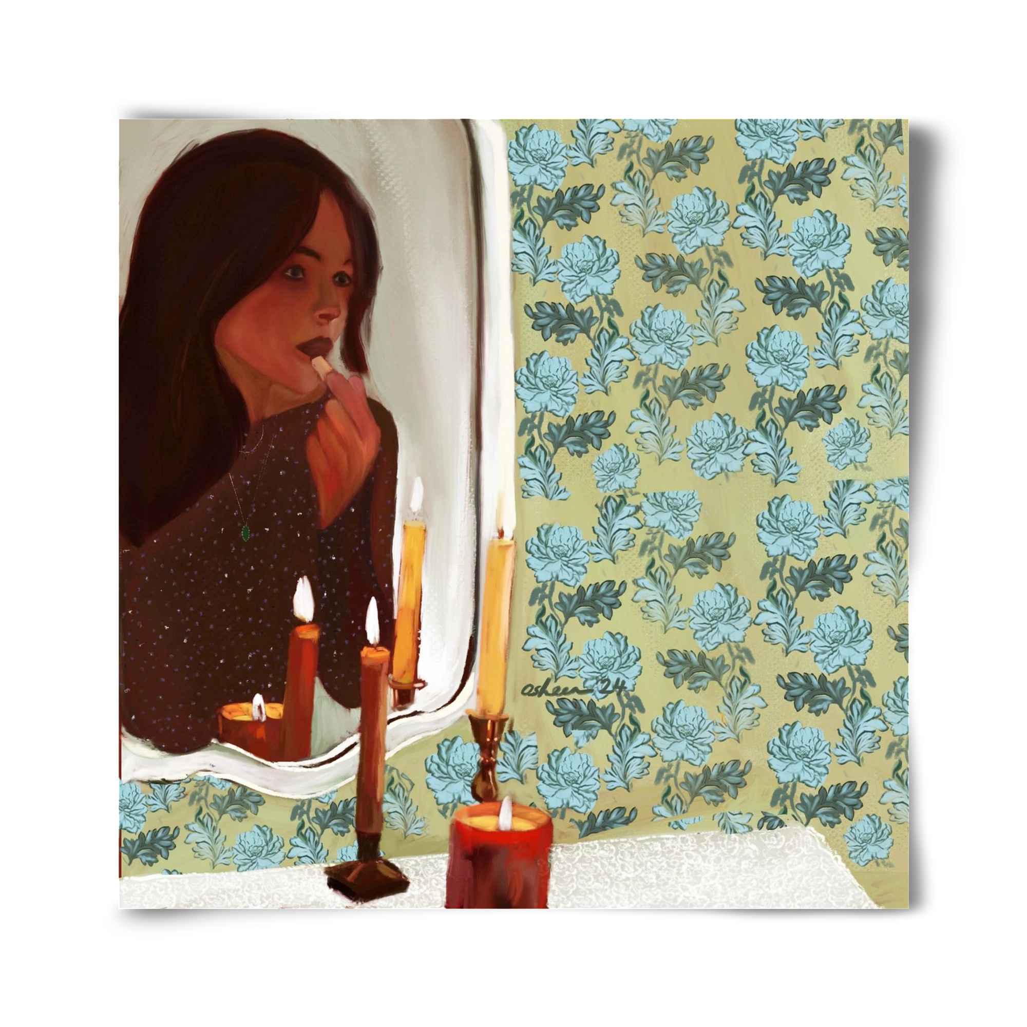 MIRROR MUSINGS, 40x40 cm, Keret nélkül