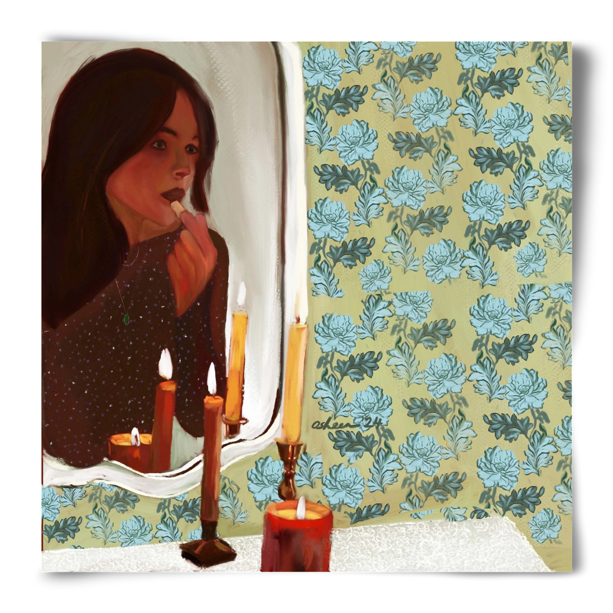 MIRROR MUSINGS, 50x50 cm, Keret nélkül