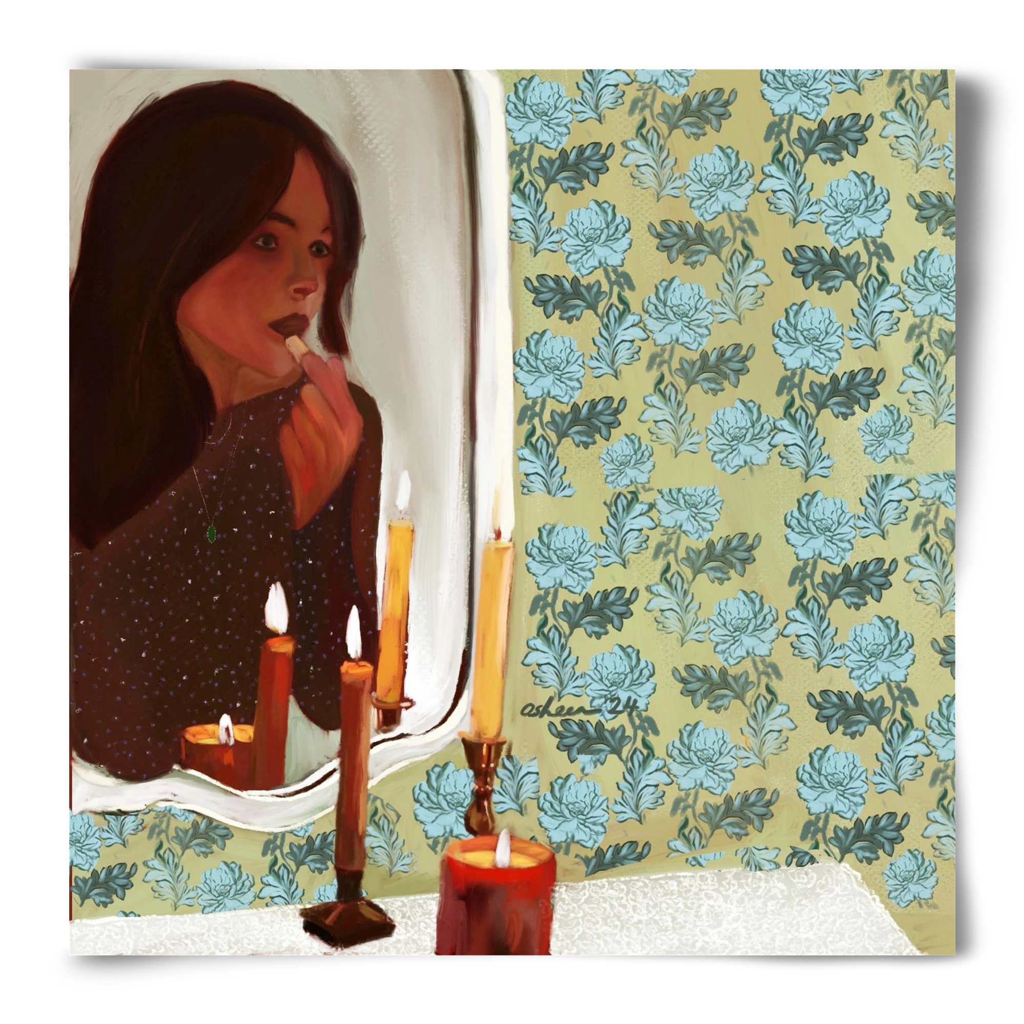 MIRROR MUSINGS, 50x50 cm, Keret nélkül