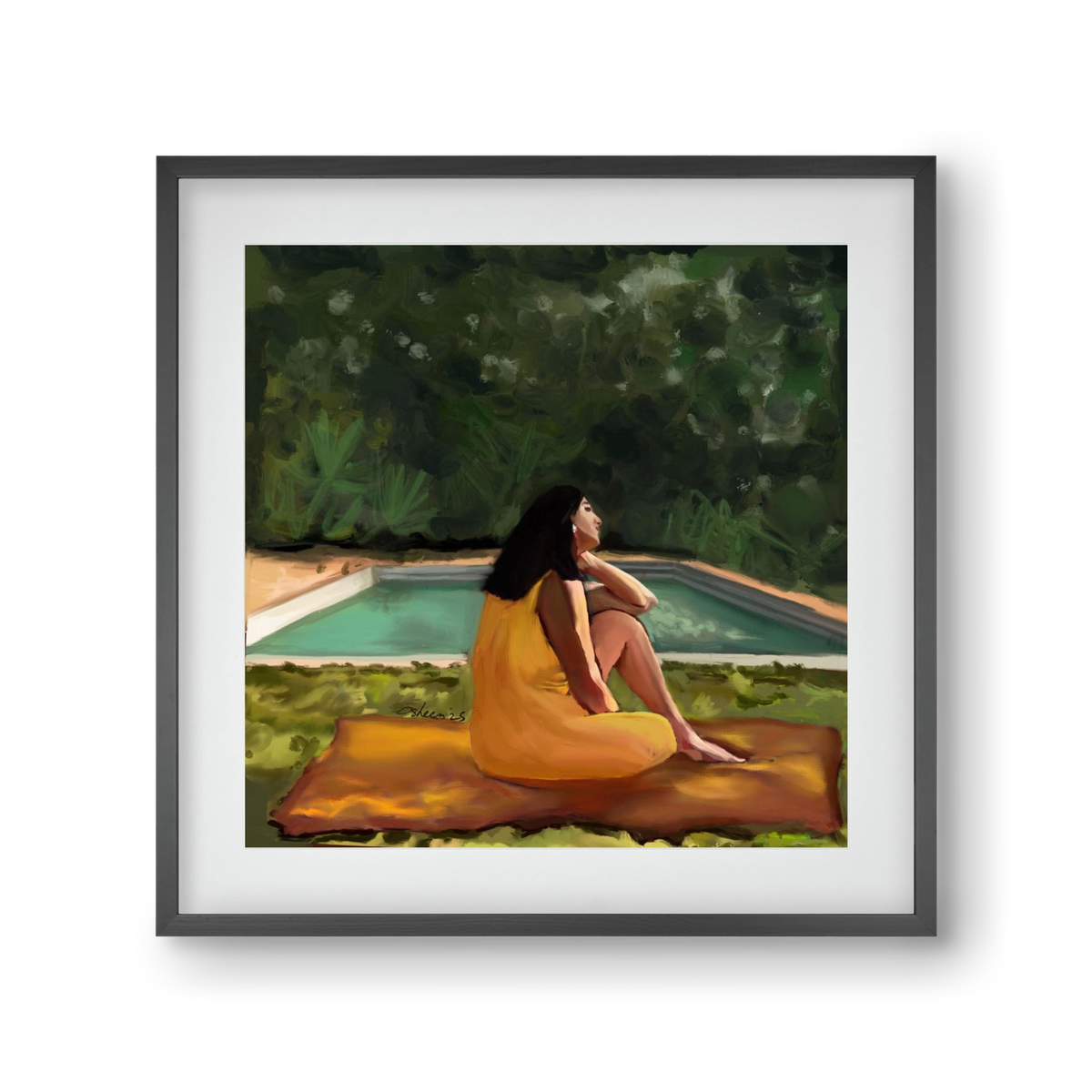 GOLDEN HOUR THOUGHTS, 30x30 cm (20x20 cm), Fekete keret, paszpartuval