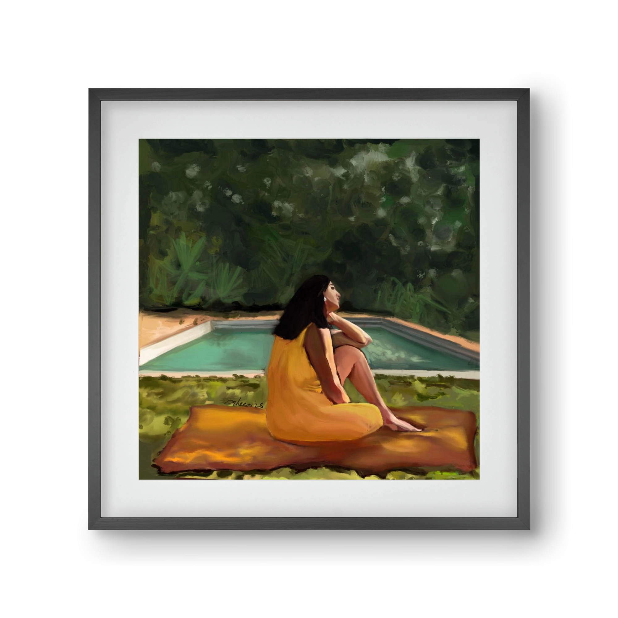 GOLDEN HOUR THOUGHTS, 30x30 cm (20x20 cm), Fekete keret, paszpartuval