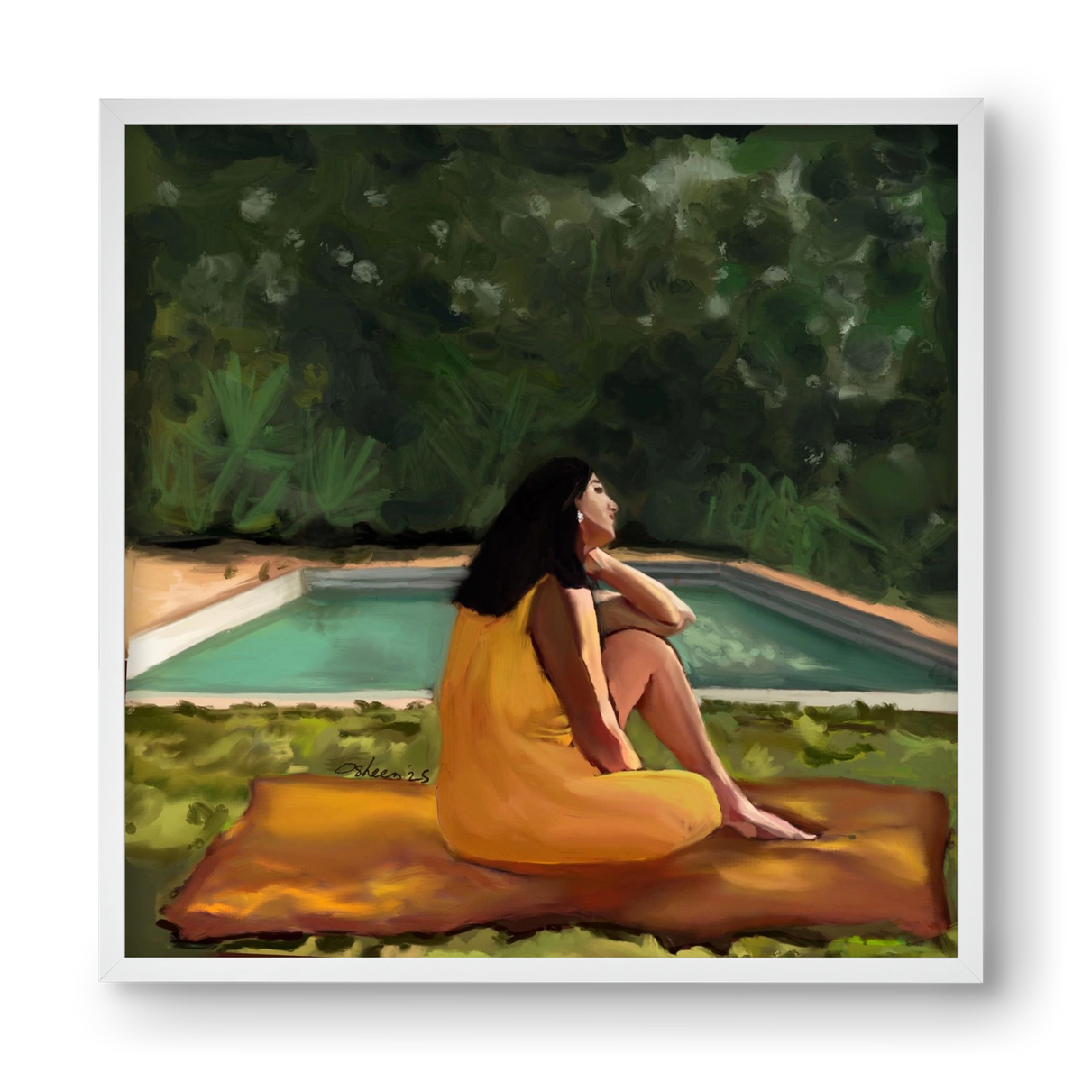 GOLDEN HOUR THOUGHTS, 40x40 cm (40x40 cm), Fehér keret