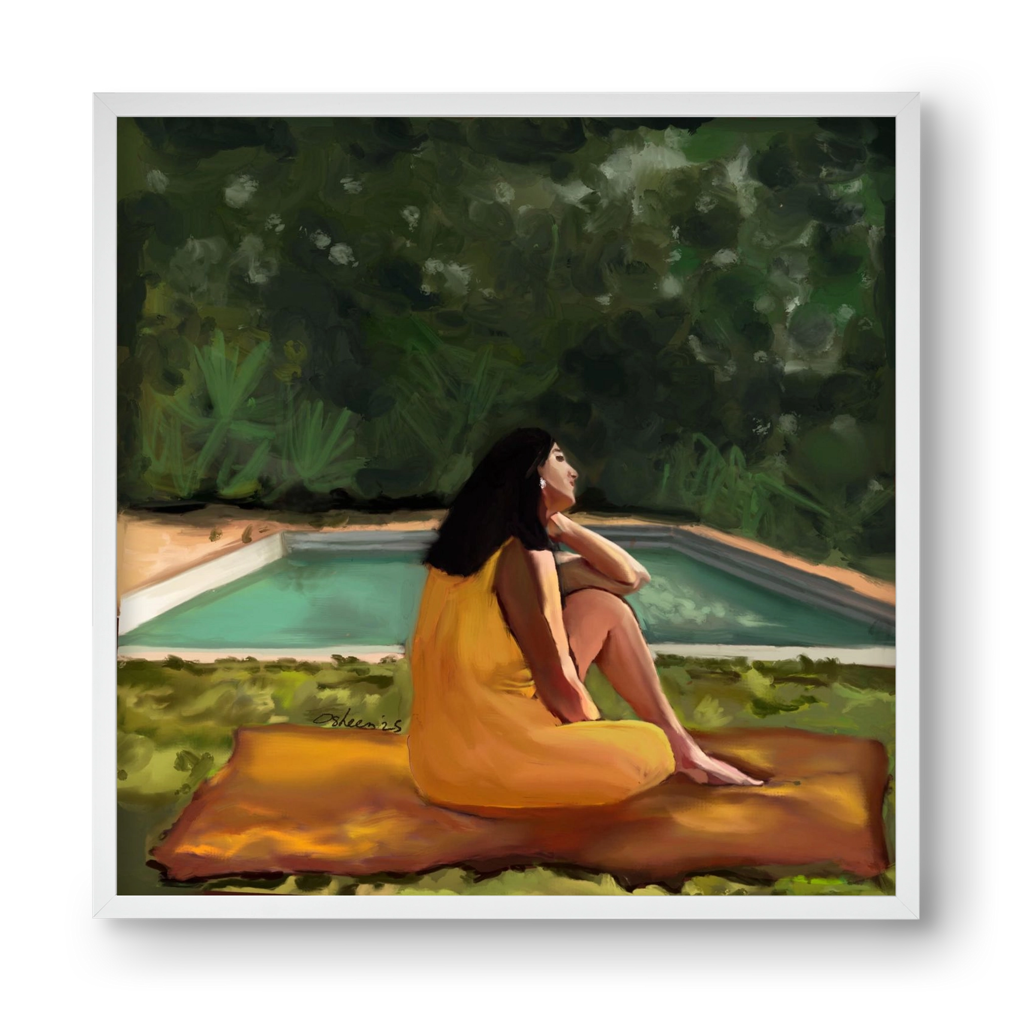 GOLDEN HOUR THOUGHTS, 40x40 cm (40x40 cm), Fehér keret