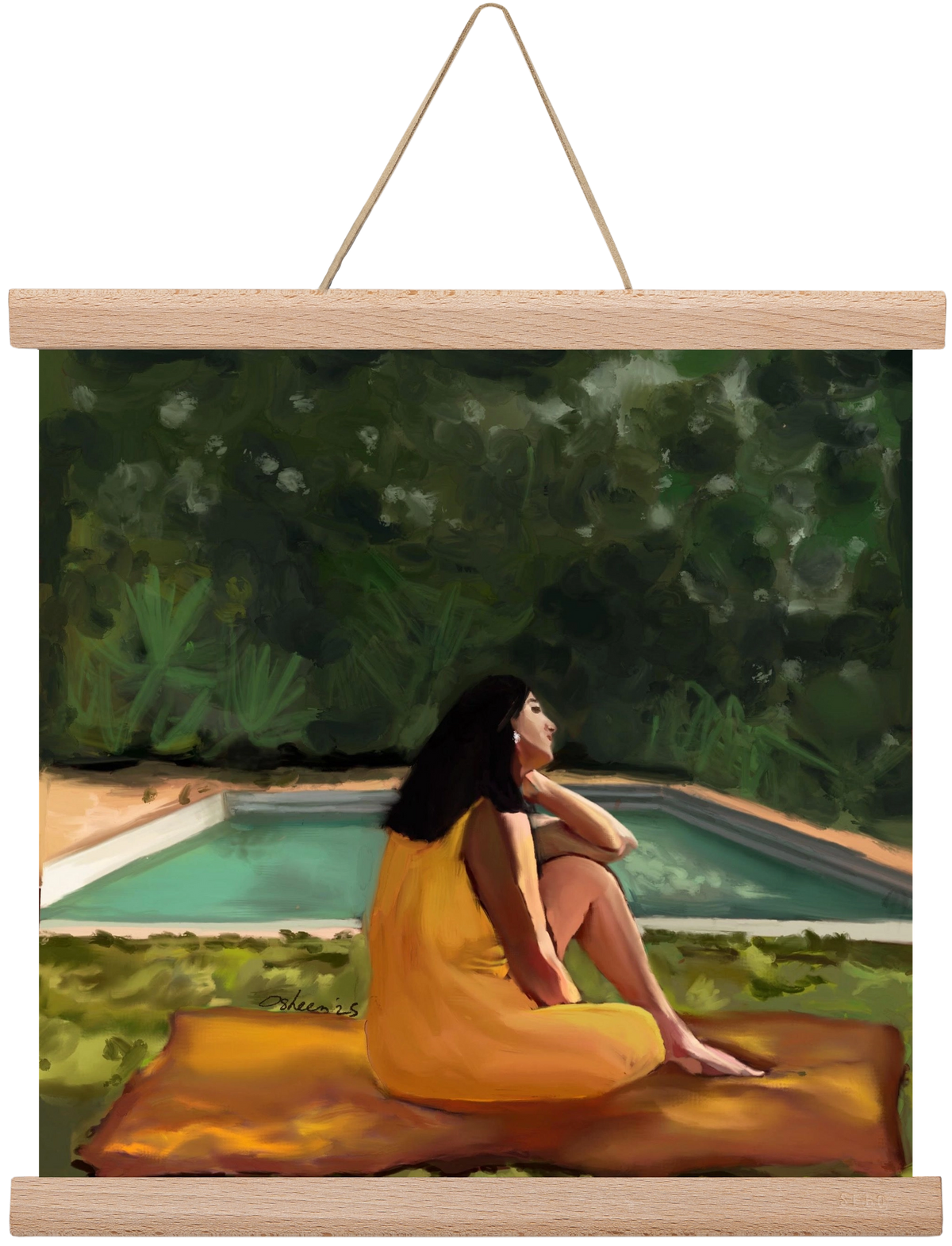 GOLDEN HOUR THOUGHTS, 30x30 cm (30x30 cm), Tölgy akasztó