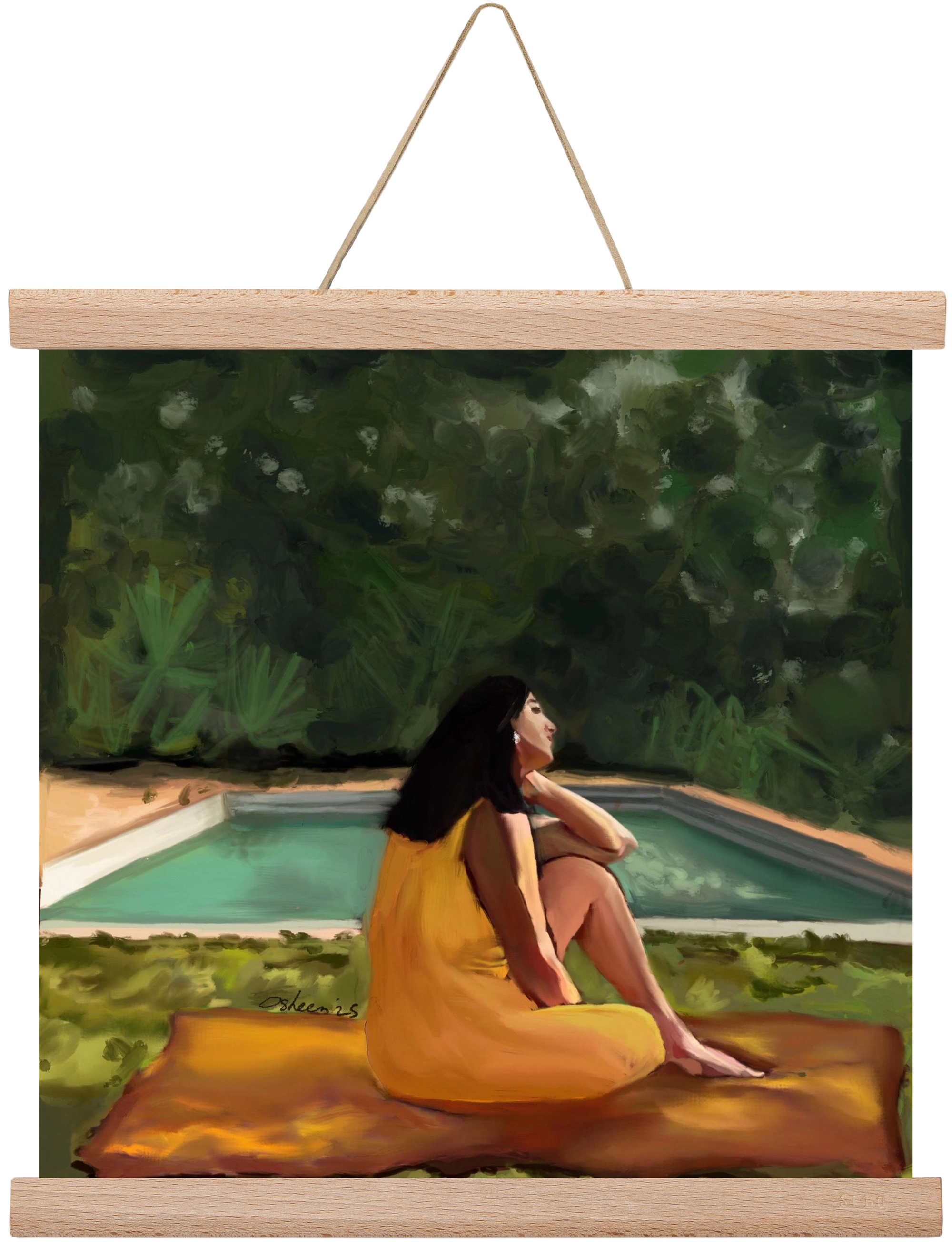 GOLDEN HOUR THOUGHTS, 30x30 cm (30x30 cm), Tölgy akasztó