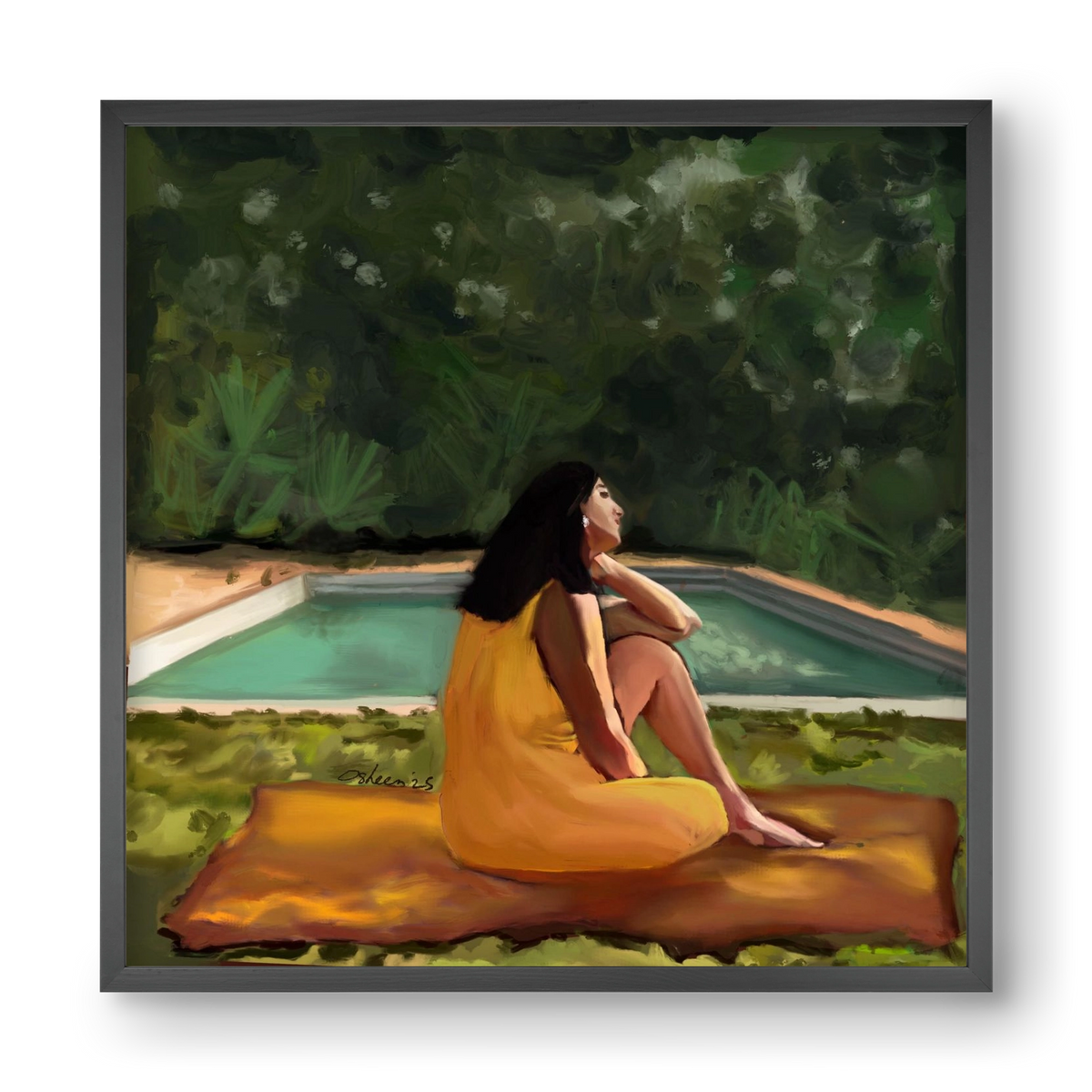 GOLDEN HOUR THOUGHTS, 40x40 cm (40x40 cm), Fekete keret