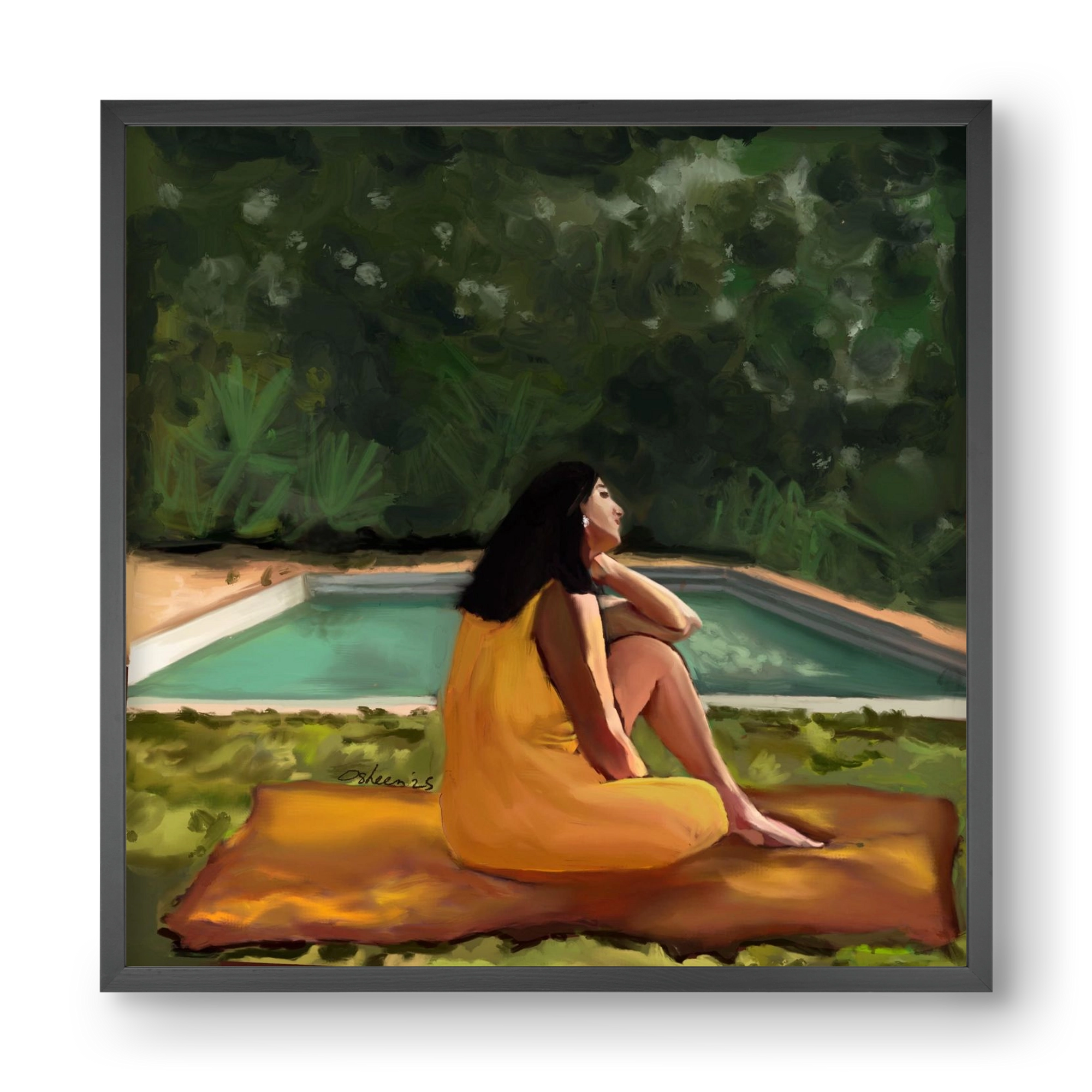 GOLDEN HOUR THOUGHTS, 40x40 cm (40x40 cm), Fekete keret