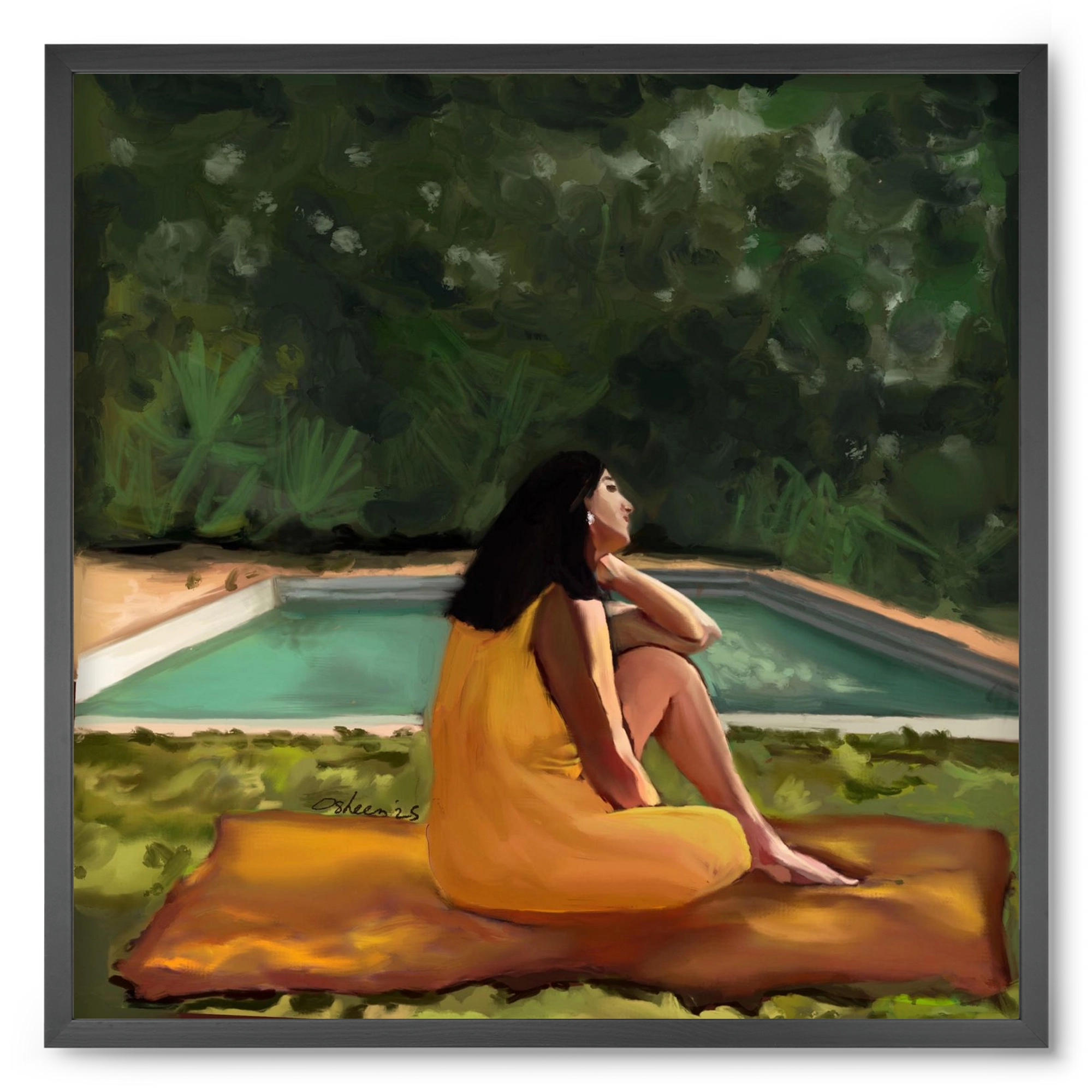 GOLDEN HOUR THOUGHTS, 50x50 cm (50x50 cm), Fekete keret